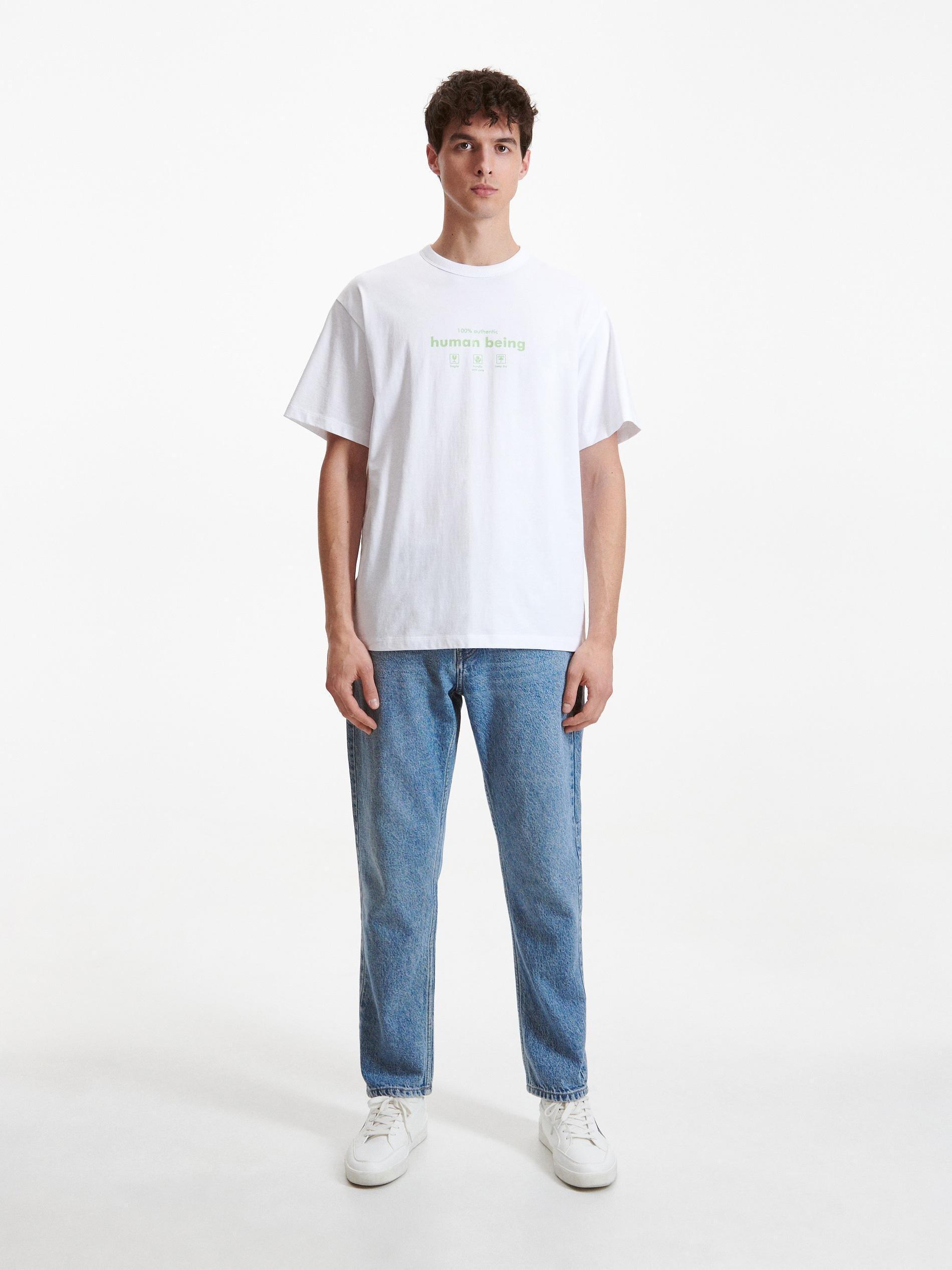 White Printed Oversized T-Shirt, , large image number 0