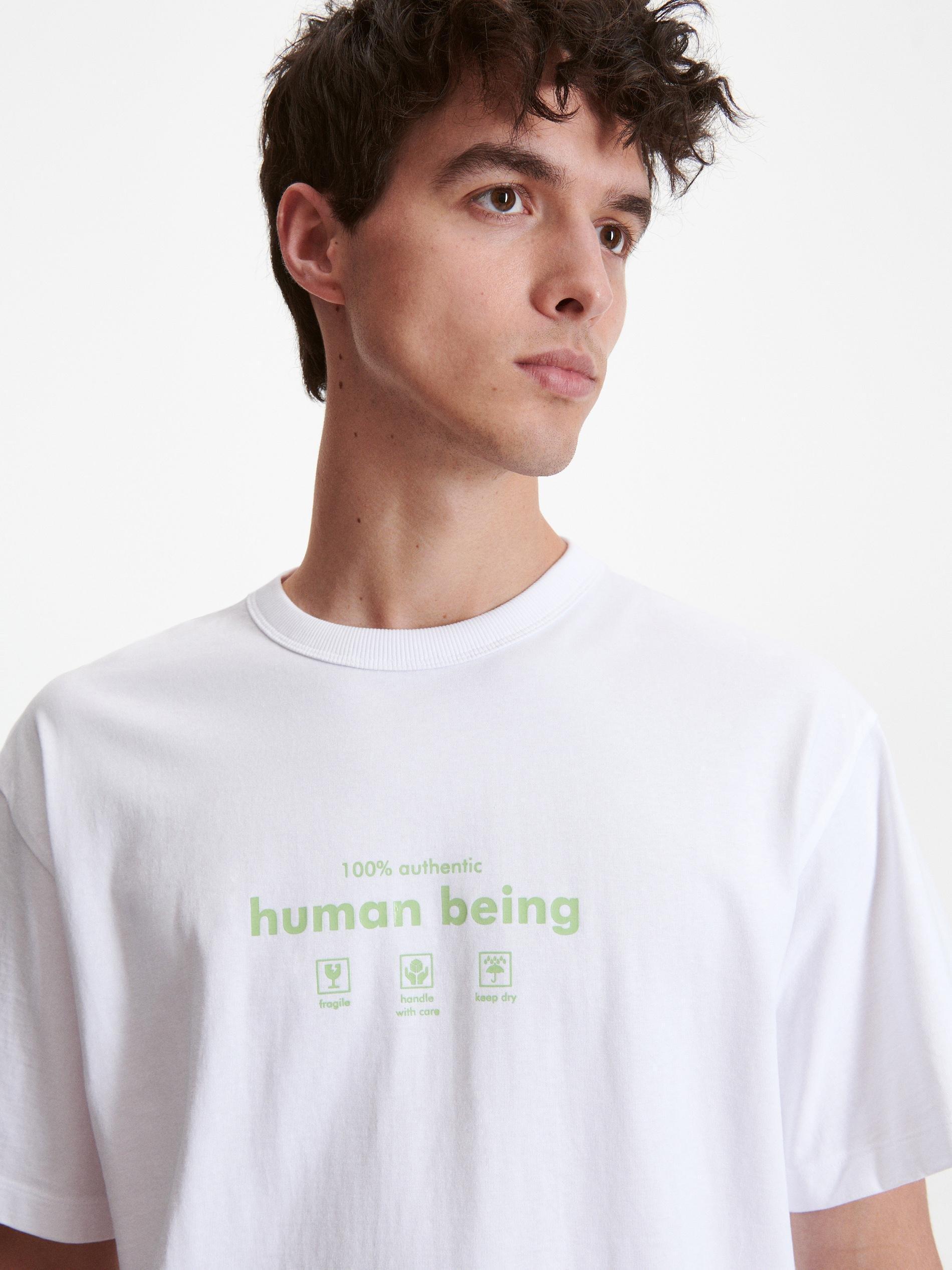 White Printed Oversized T-Shirt, , large image number 1