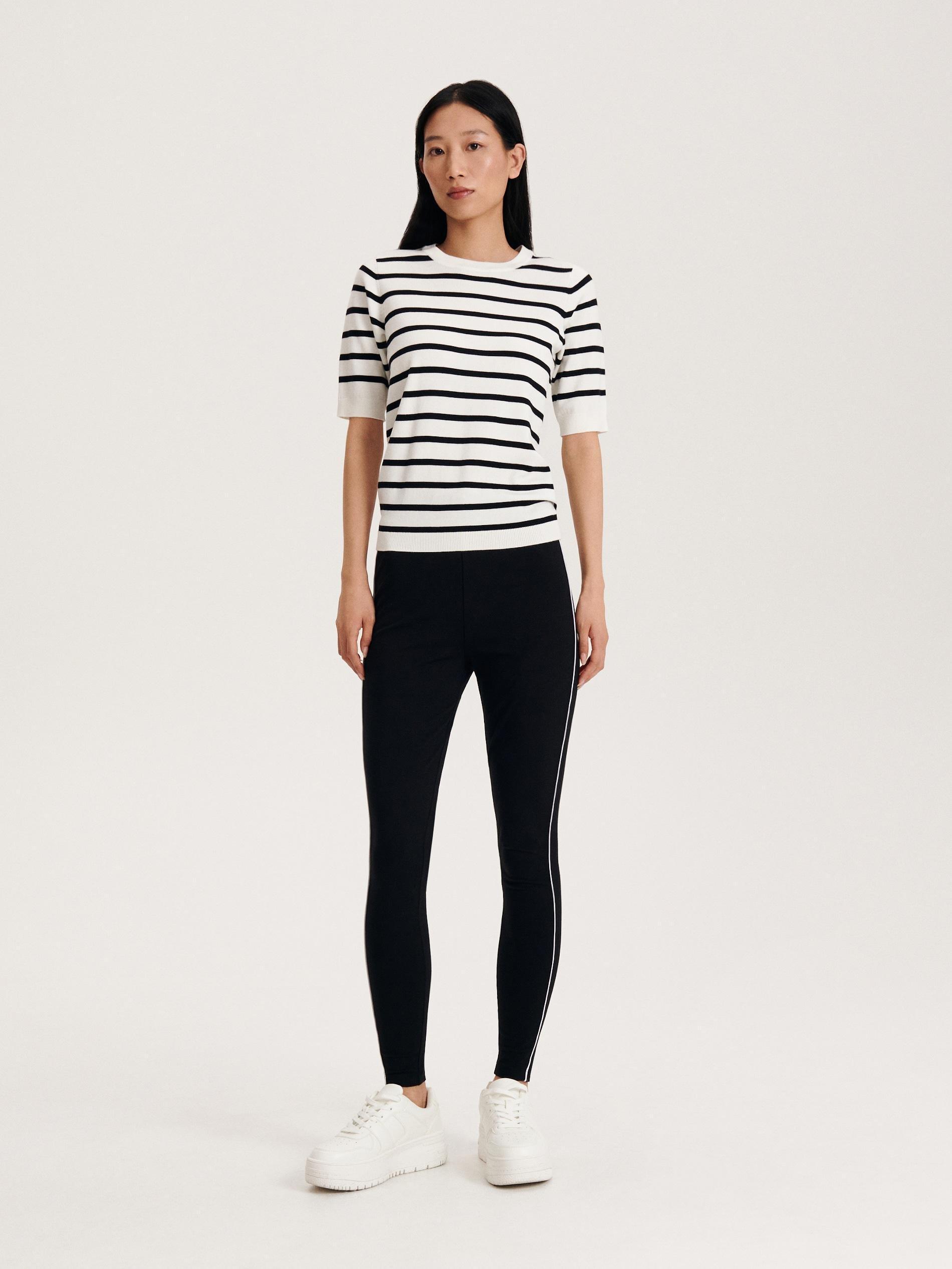 Black Cotton Rich Leggings, , large image number 1