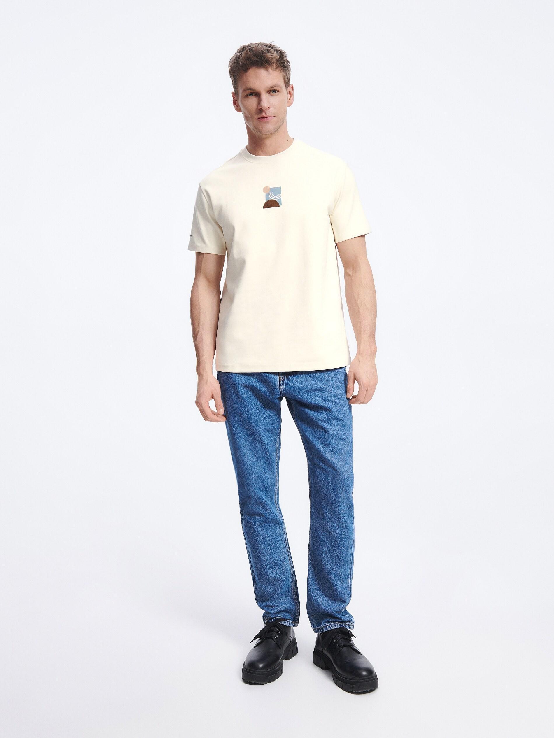 Cream Regular Printed T-Shirt, , large image number 0