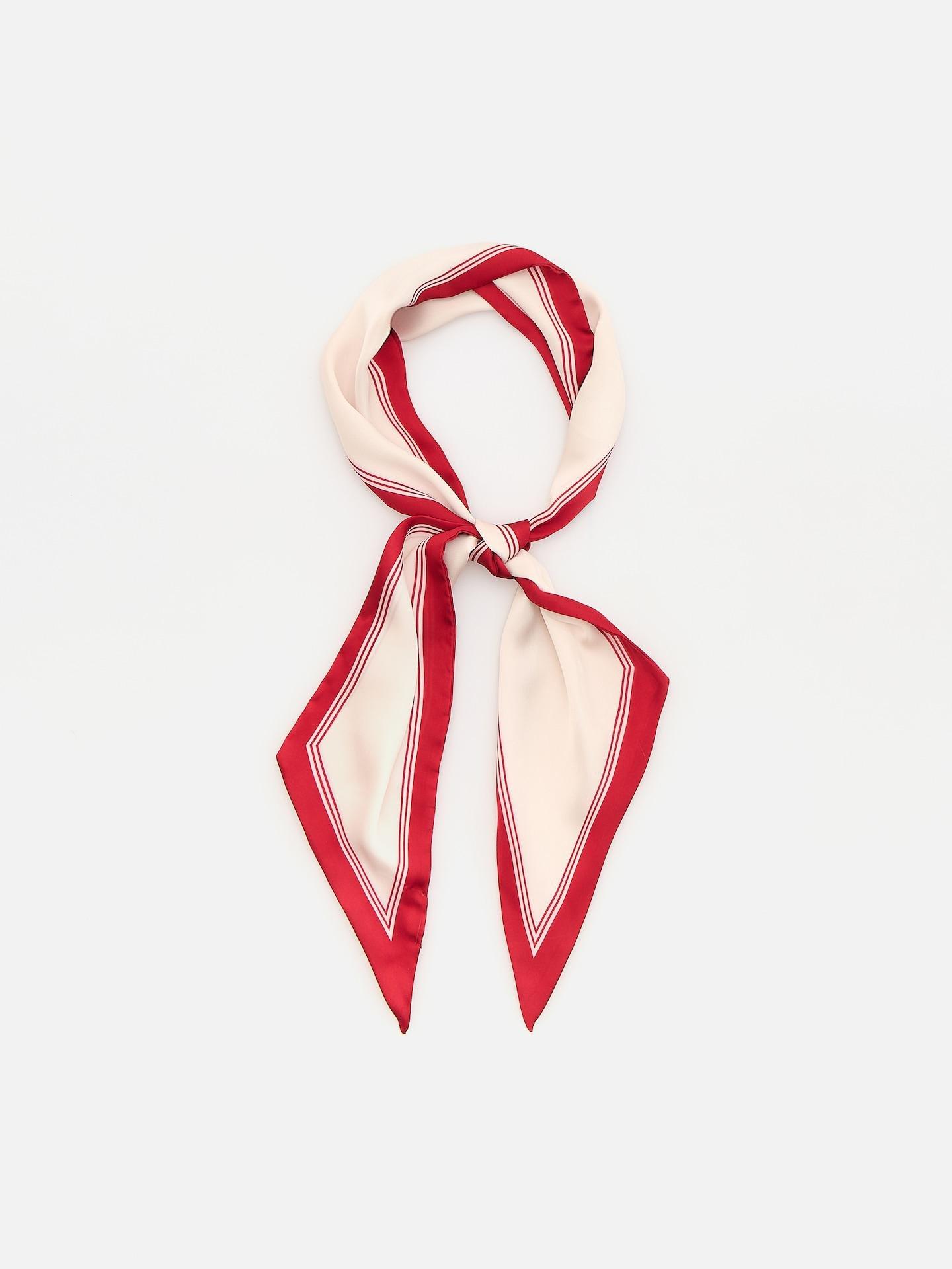 Red Scarf With Contrast Finish, Red, large image number 0