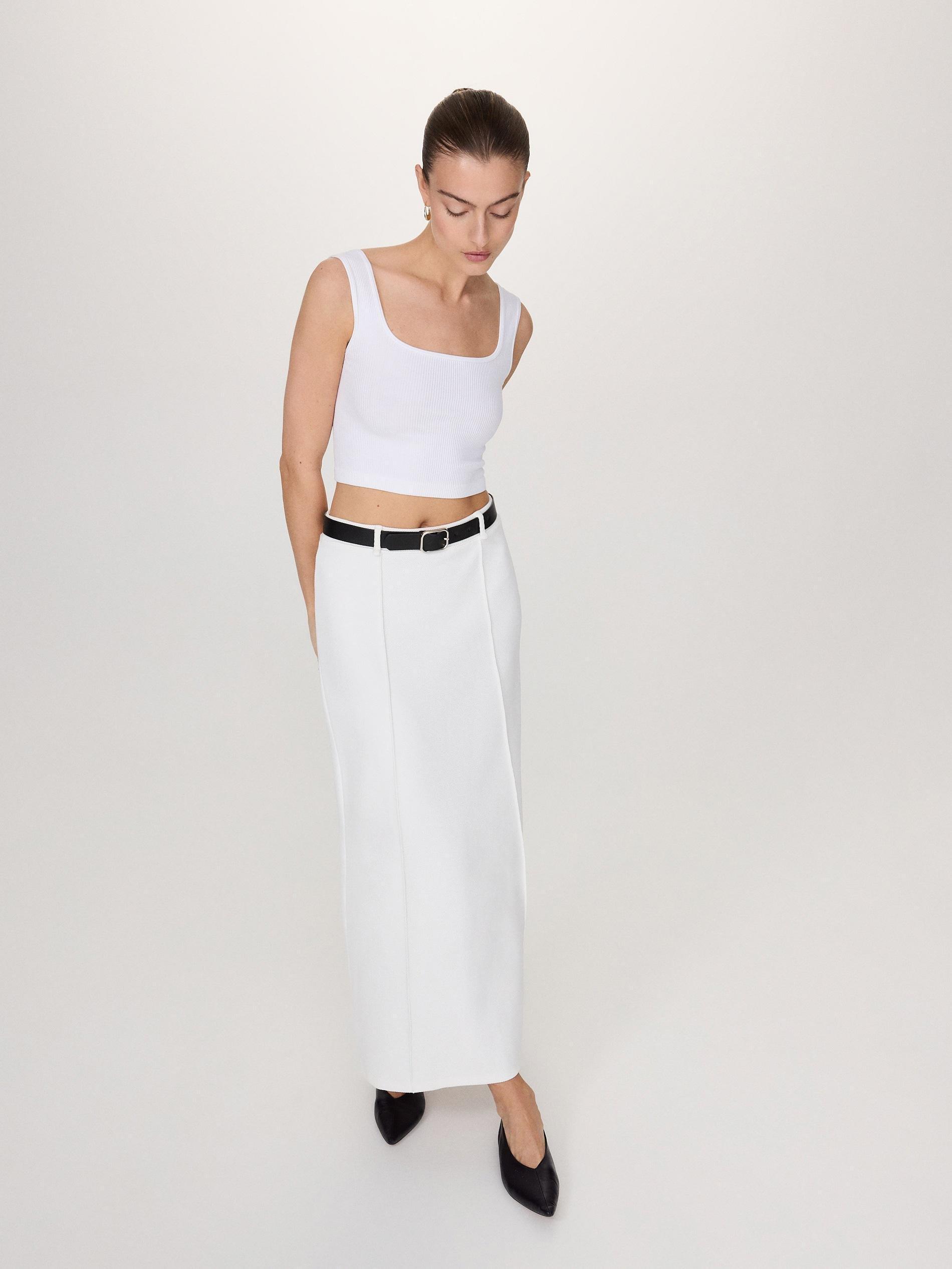 Reserved - White Mini Skirt With Belt
