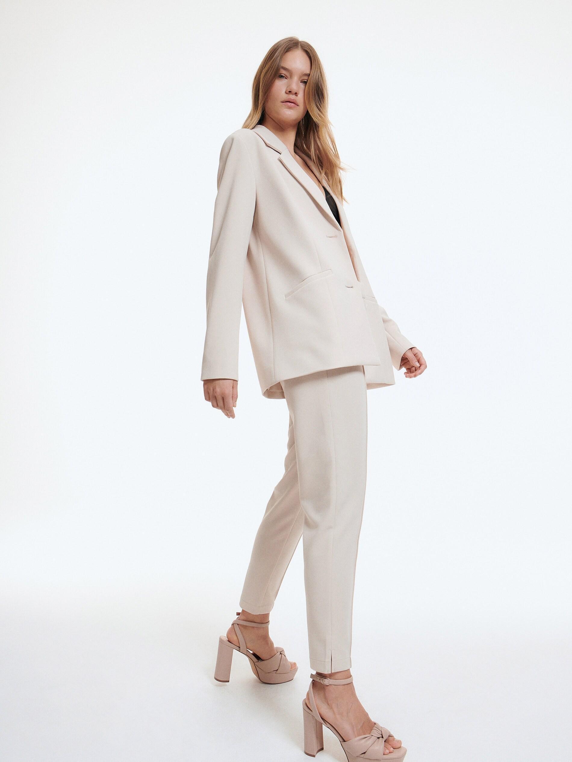 Beige Trousers With Creases, , large image number 1
