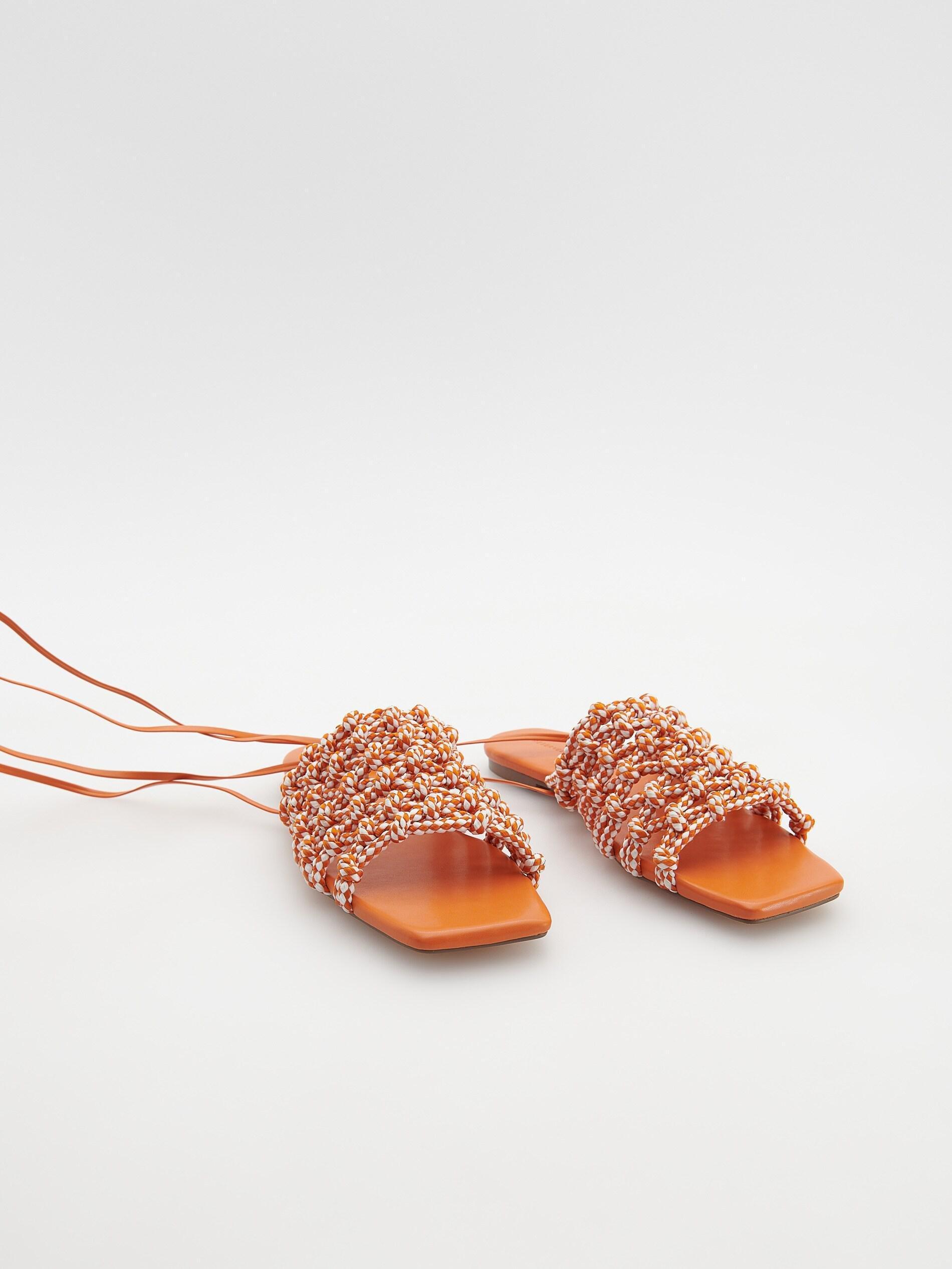 Reserved - Orange Lace-Up Sandals