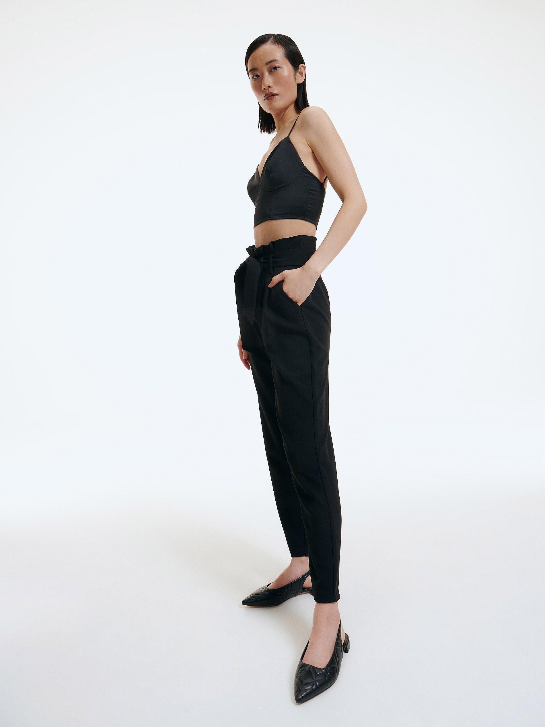 Reserved - Black Paperbag Trousers