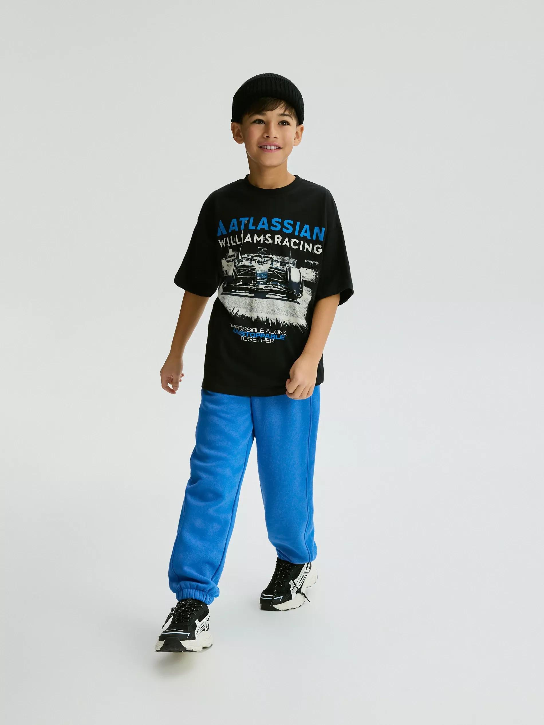 Blue Cotton Joggers, Blue, medium