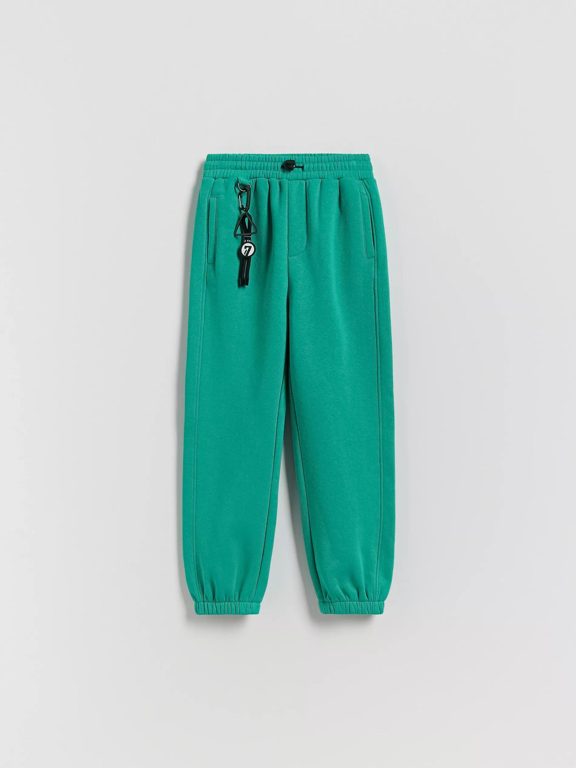 Green Cotton Joggers, Turquoise, medium