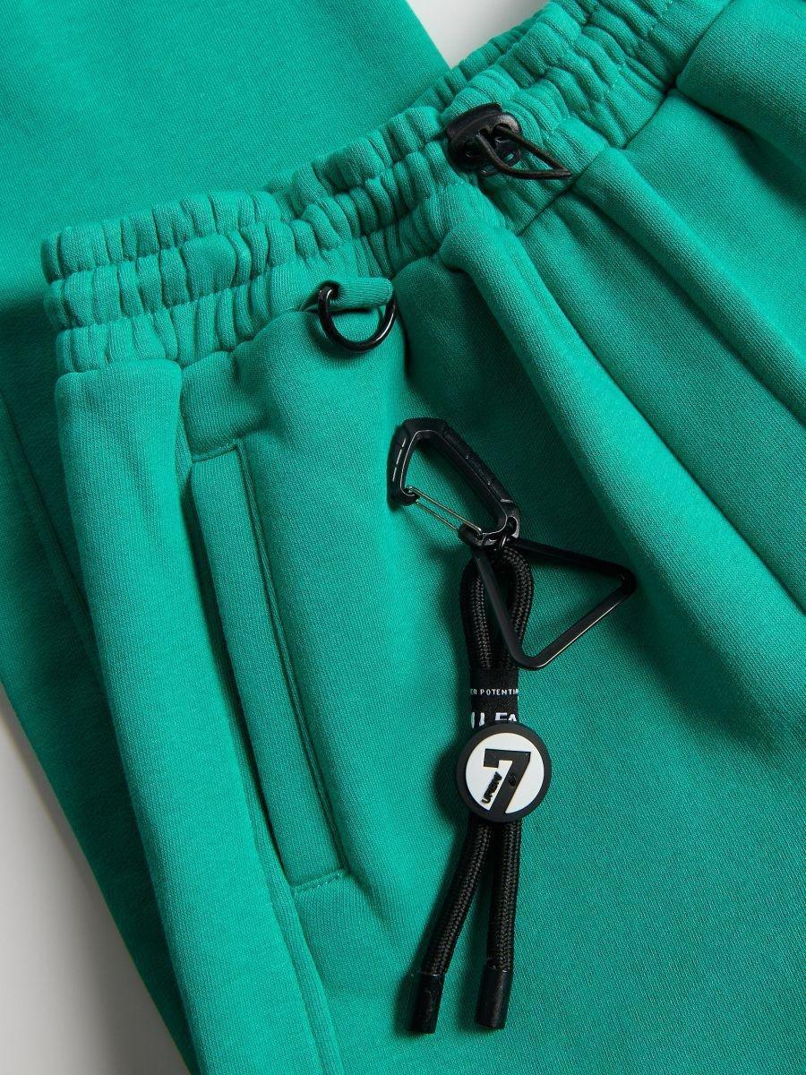 Green Cotton Joggers, Turquoise, medium