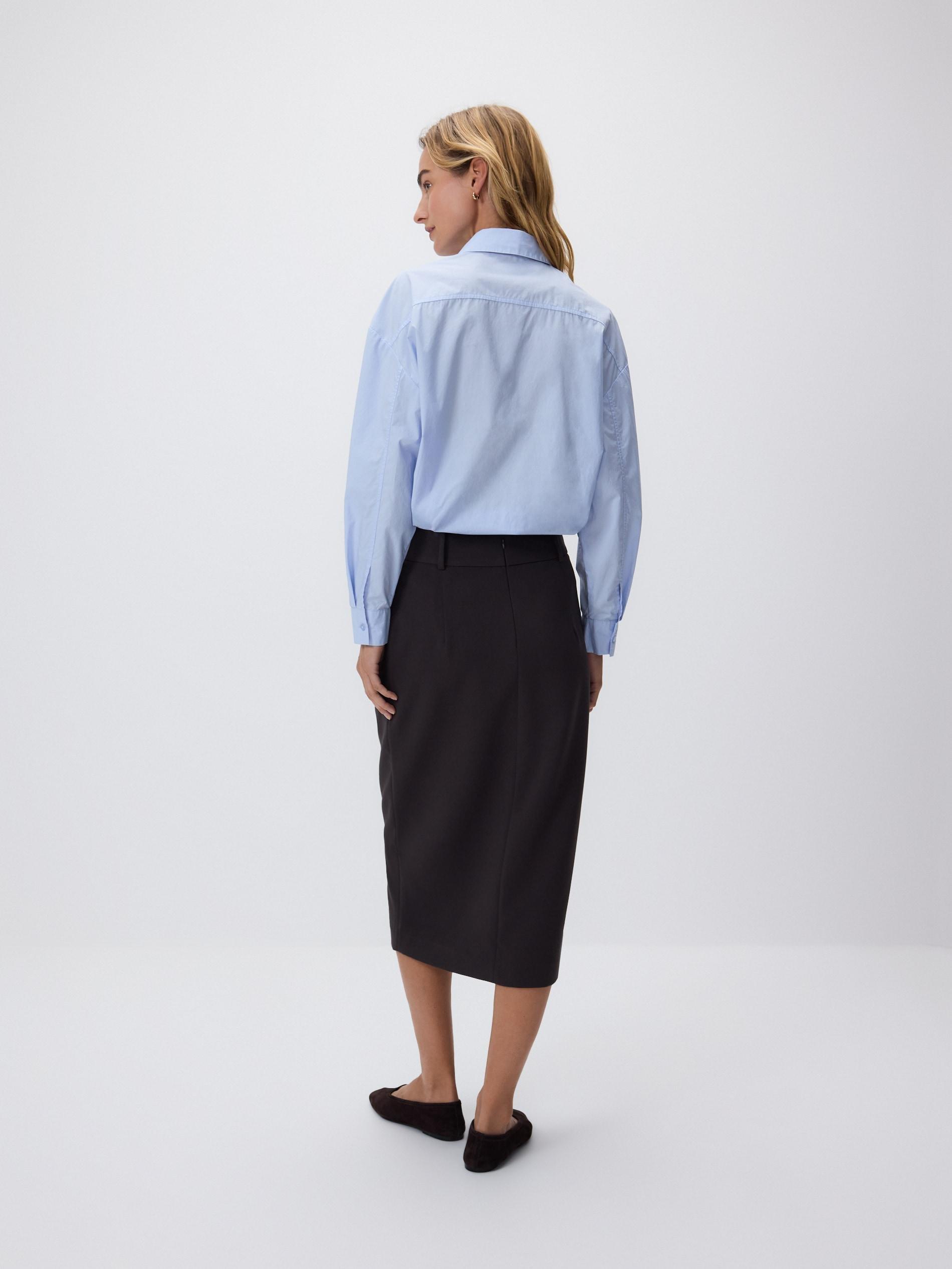 Brown Skirt With Decorative Slit, Brown, large image number 3