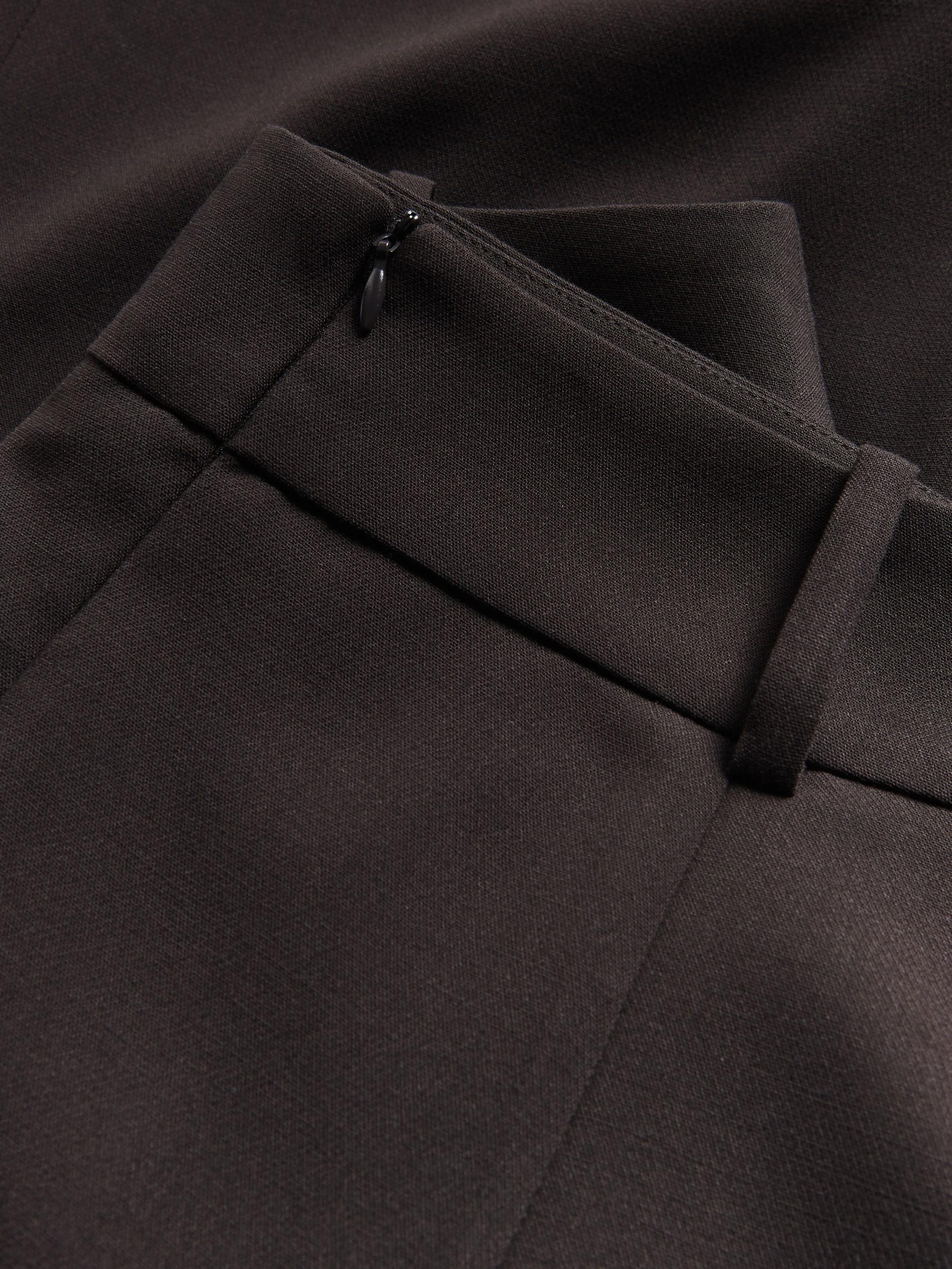 Brown Skirt With Decorative Slit, Brown, large image number 5