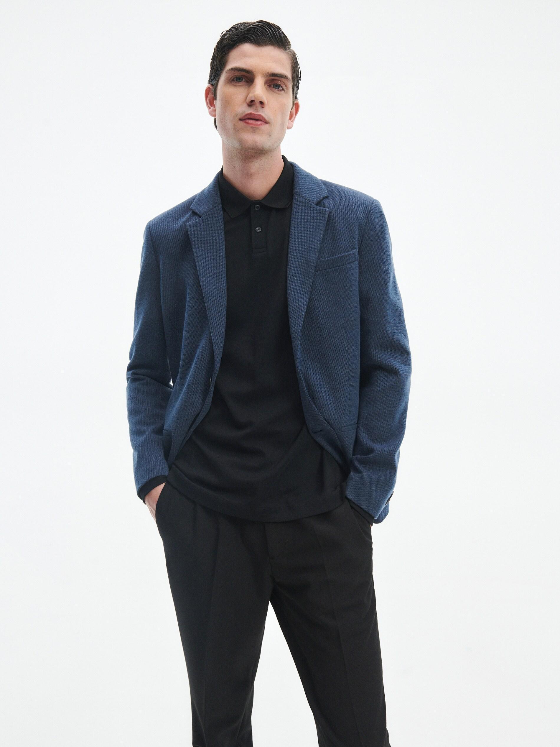 Navy Slim Fit Blazer, , large image number 0