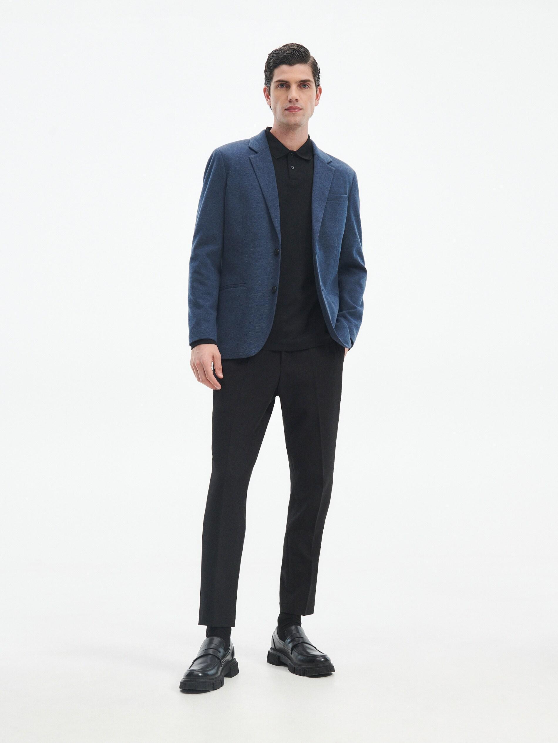 Navy Slim Fit Blazer, , large image number 1