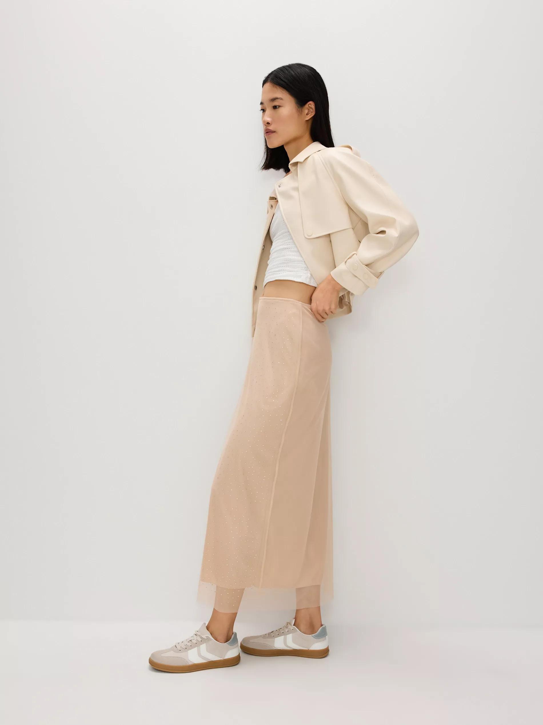 Beige Applique Maxi Skirt, , large image number 2