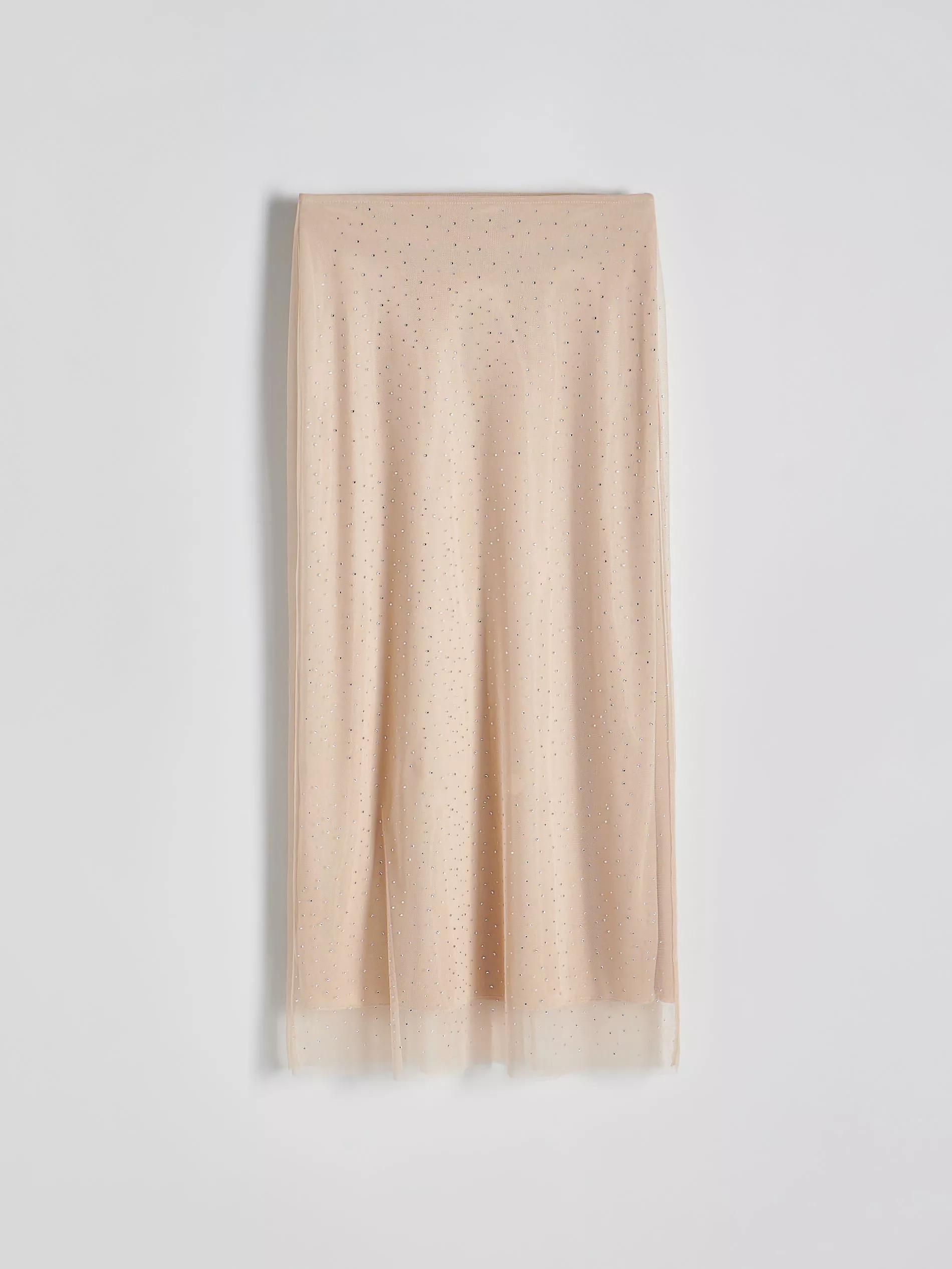 Beige Applique Maxi Skirt, , large image number 3