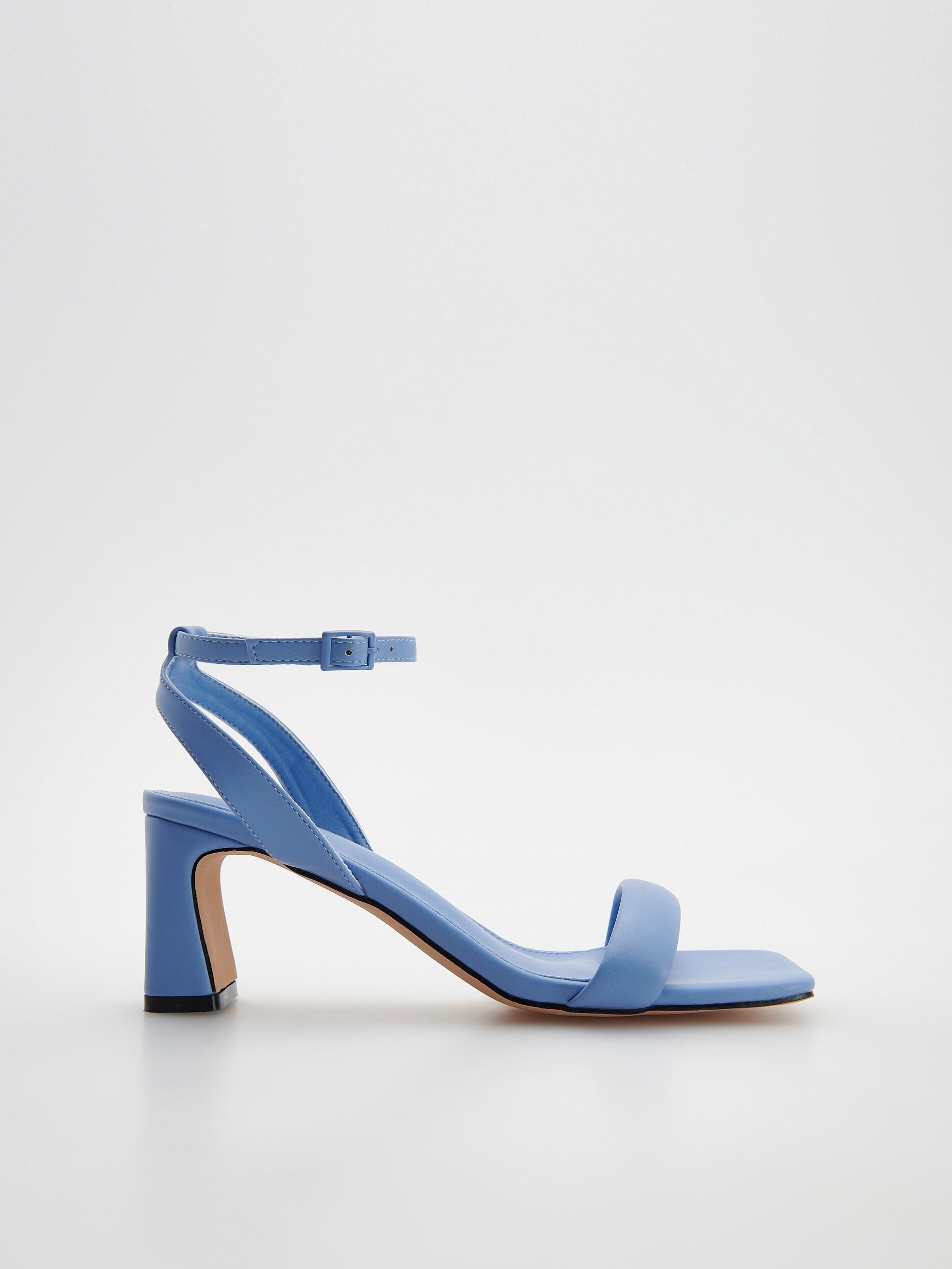 Blue Block-Heel Sandals, , large image number 0
