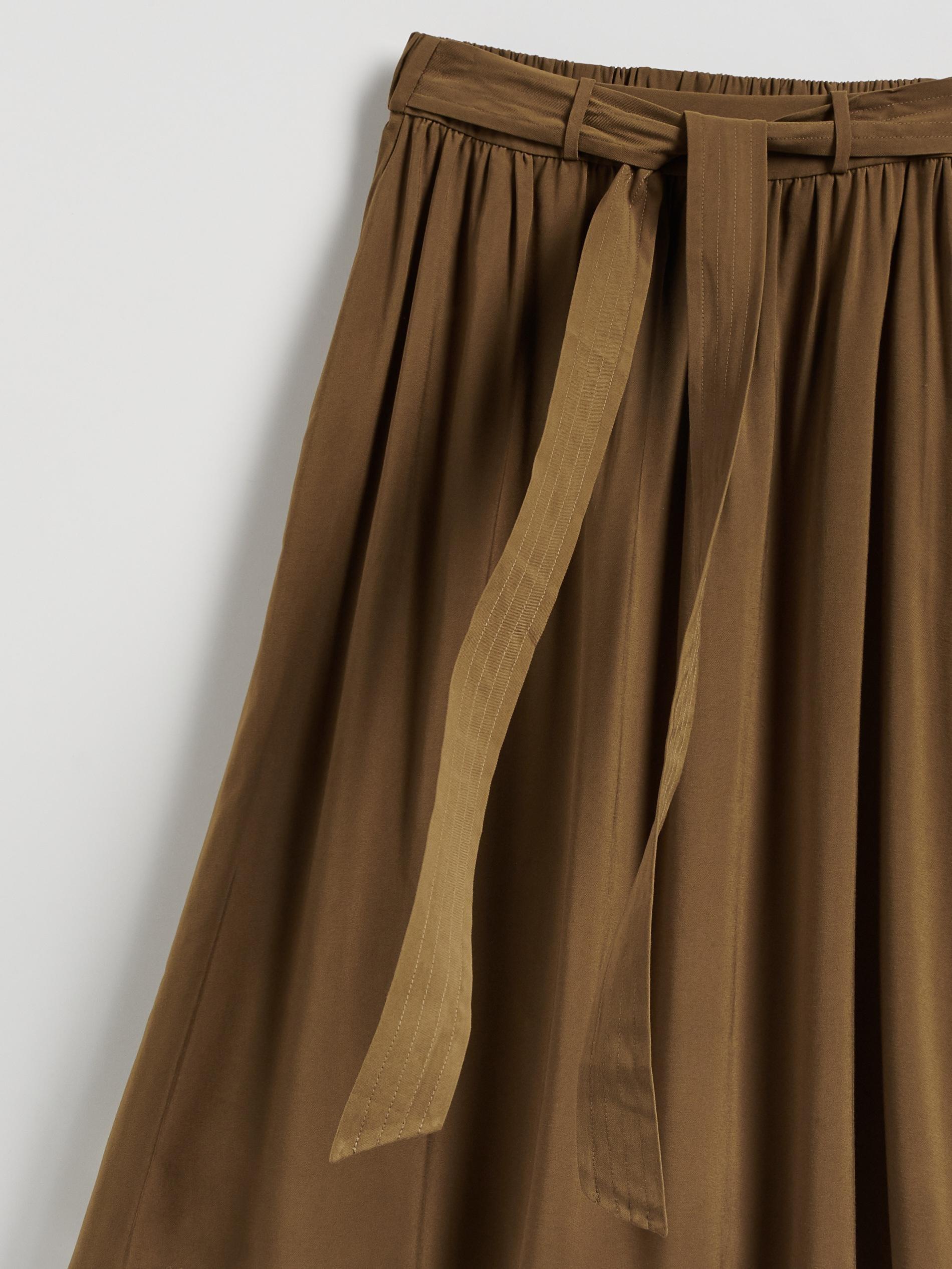 Green Viscose Blend Skirt, Khaki, large image number 5