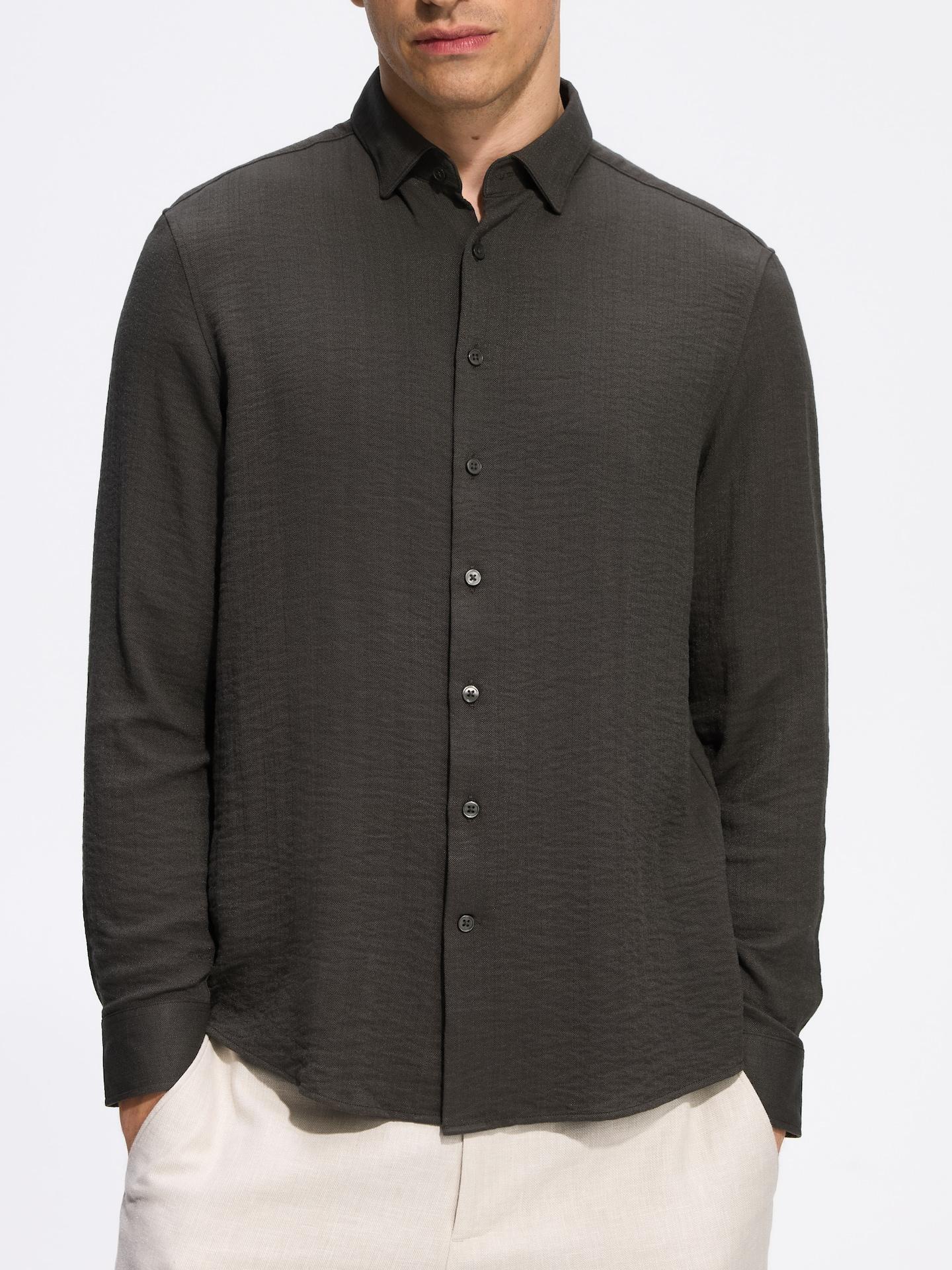 Green Regular Fit Shirt, Khaki, large image number 2