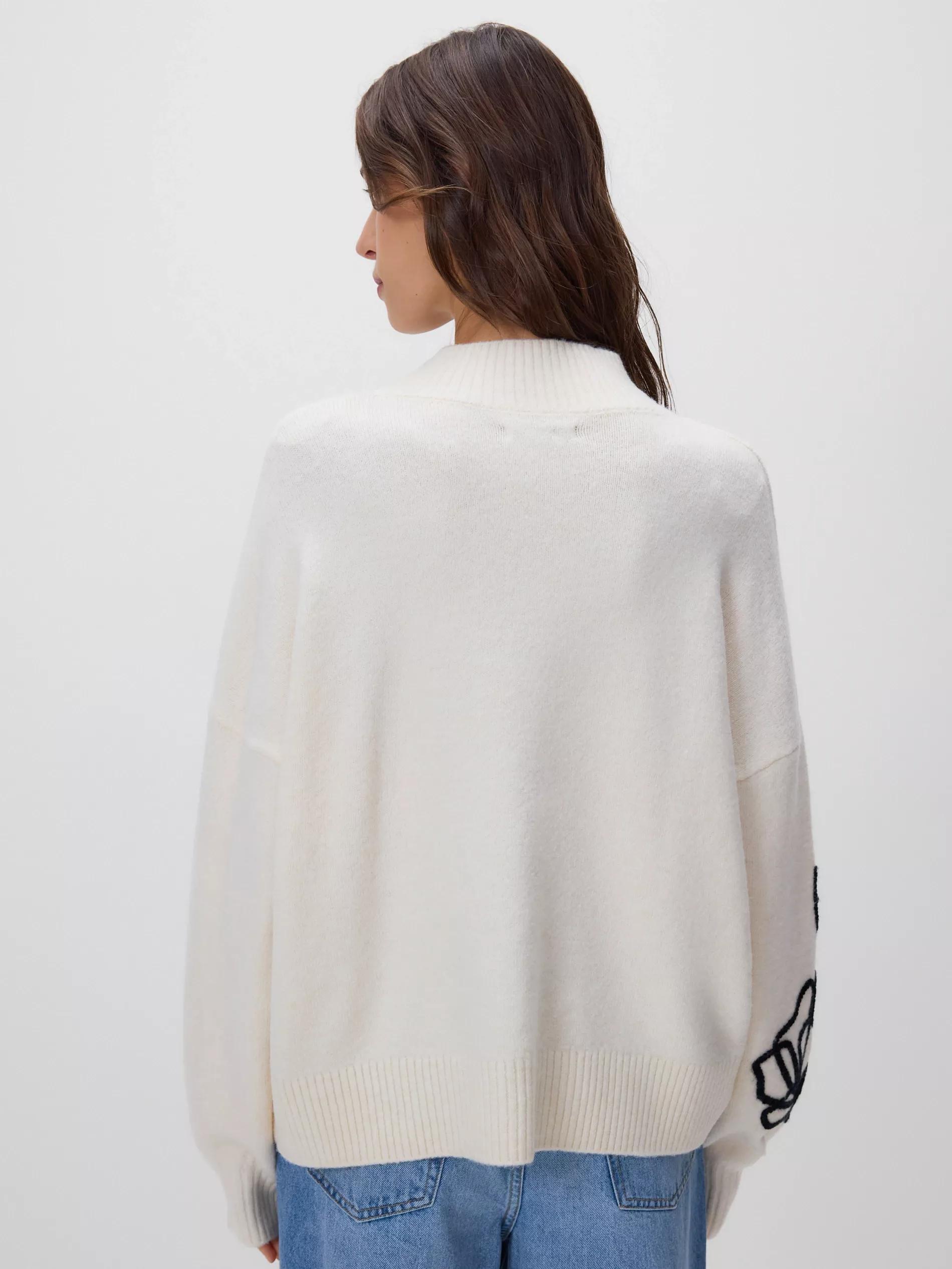 Beige Oversized Jumper, Ivory, large image number 3
