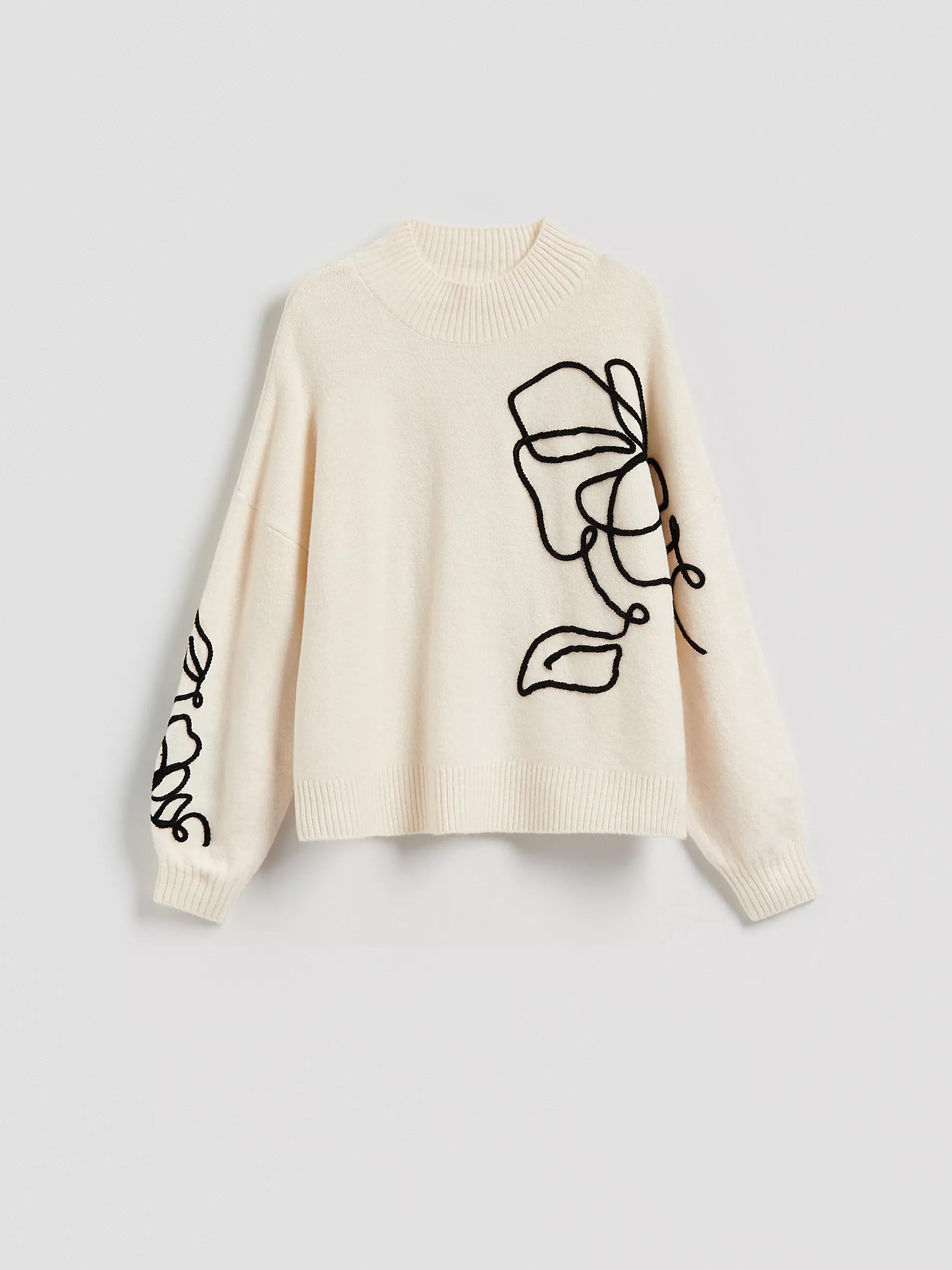 Beige Oversized Jumper, Ivory, large image number 4