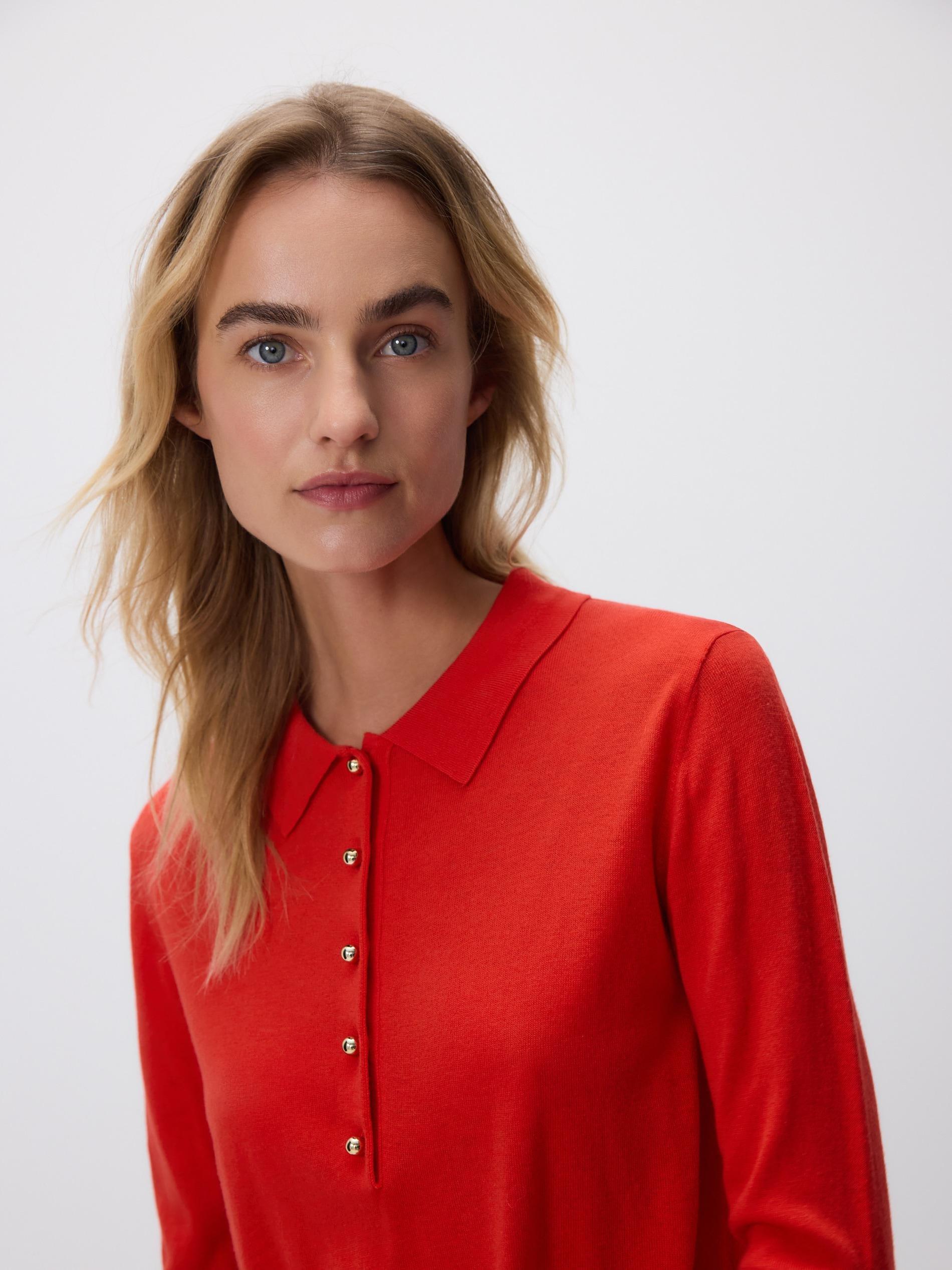 LADIES` BLOUSE RED, Red, medium