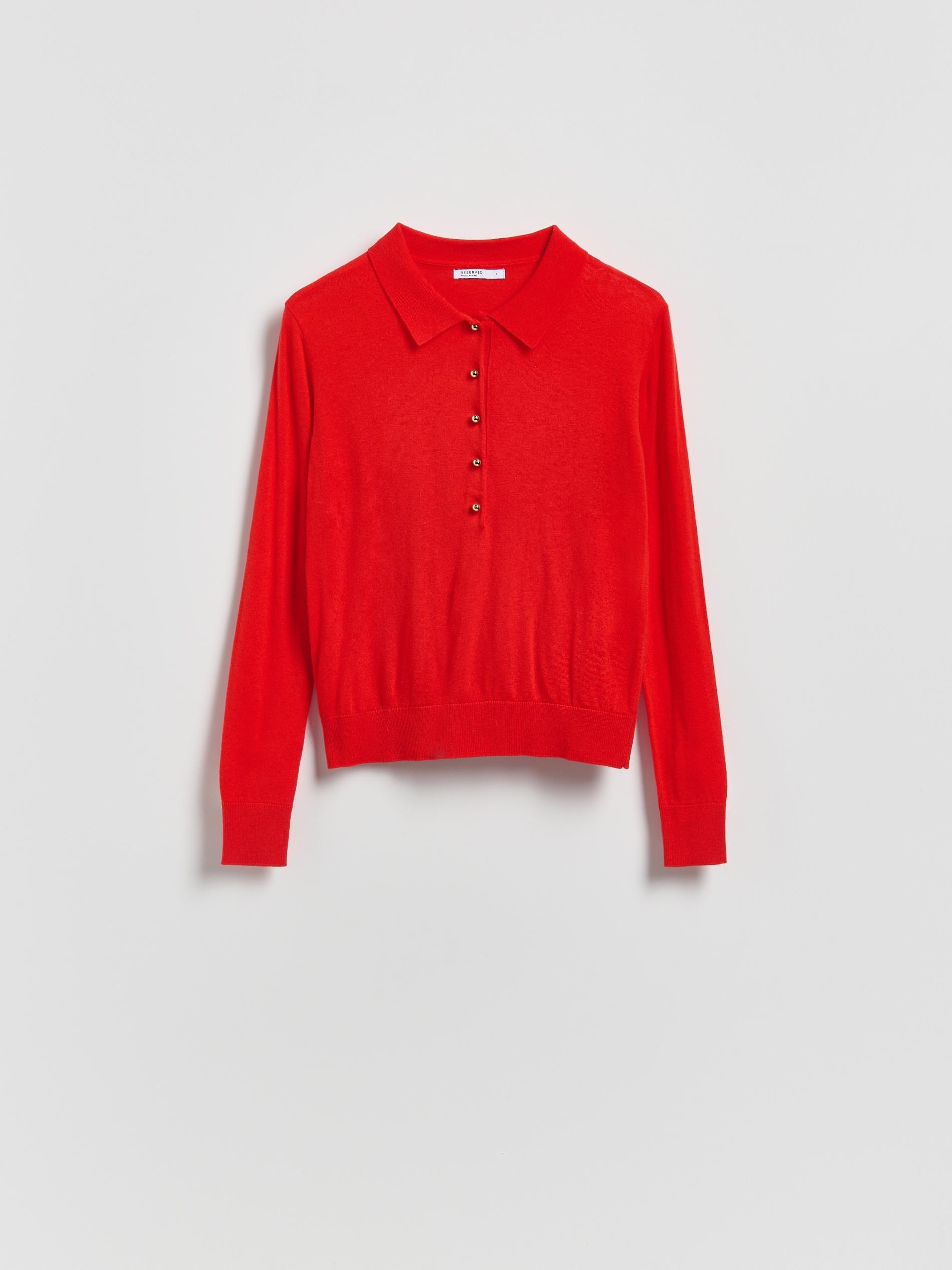 Red Wool Blend Jumper, Red, large image number 4