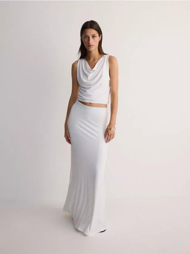 White Maxi Skirt, , large image number 0