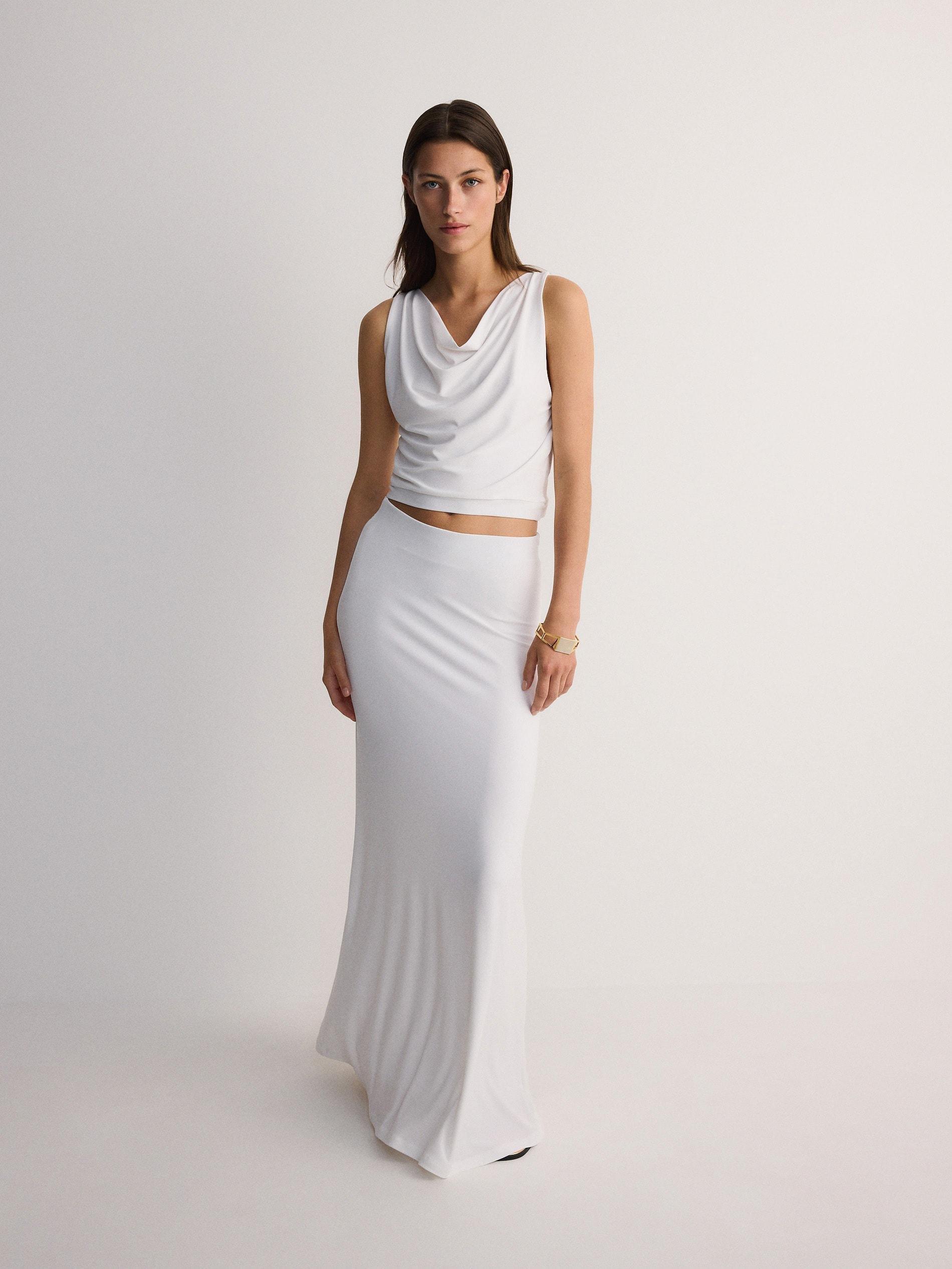 White Maxi Skirt, , large image number 1