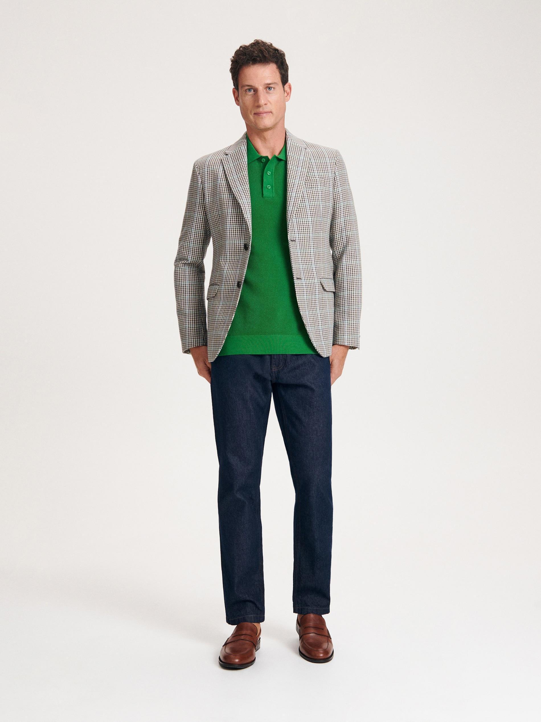 Reserved - Turquoise Slim Fit Check Blazer