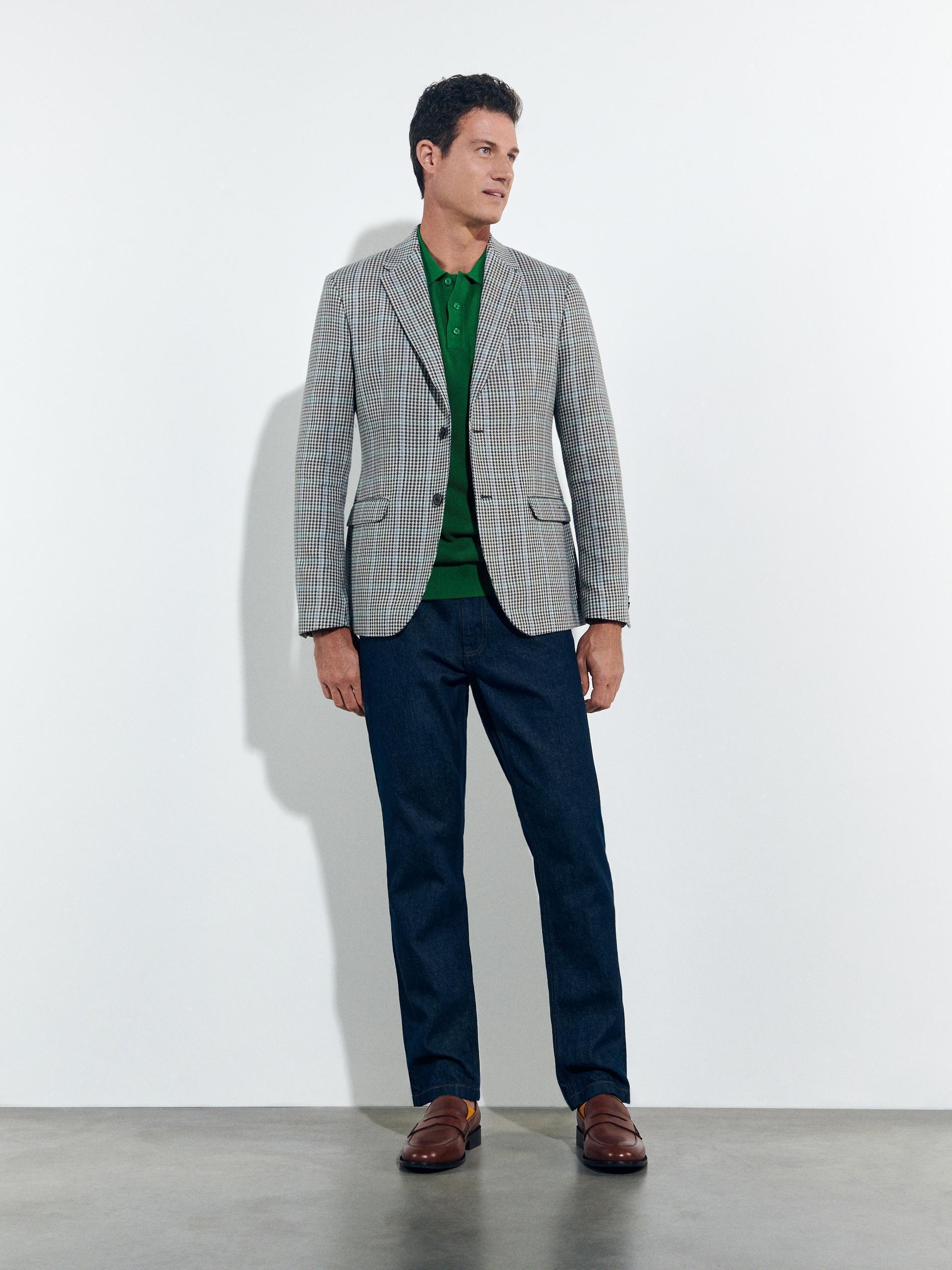 Reserved - Turquoise Slim Fit Check Blazer