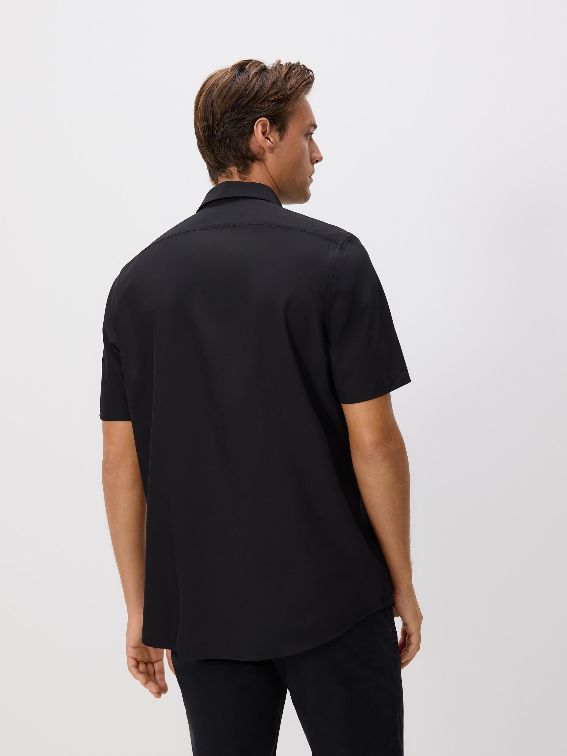 Black Regular Fit Short Sleeve Shirt, Black, large image number 3