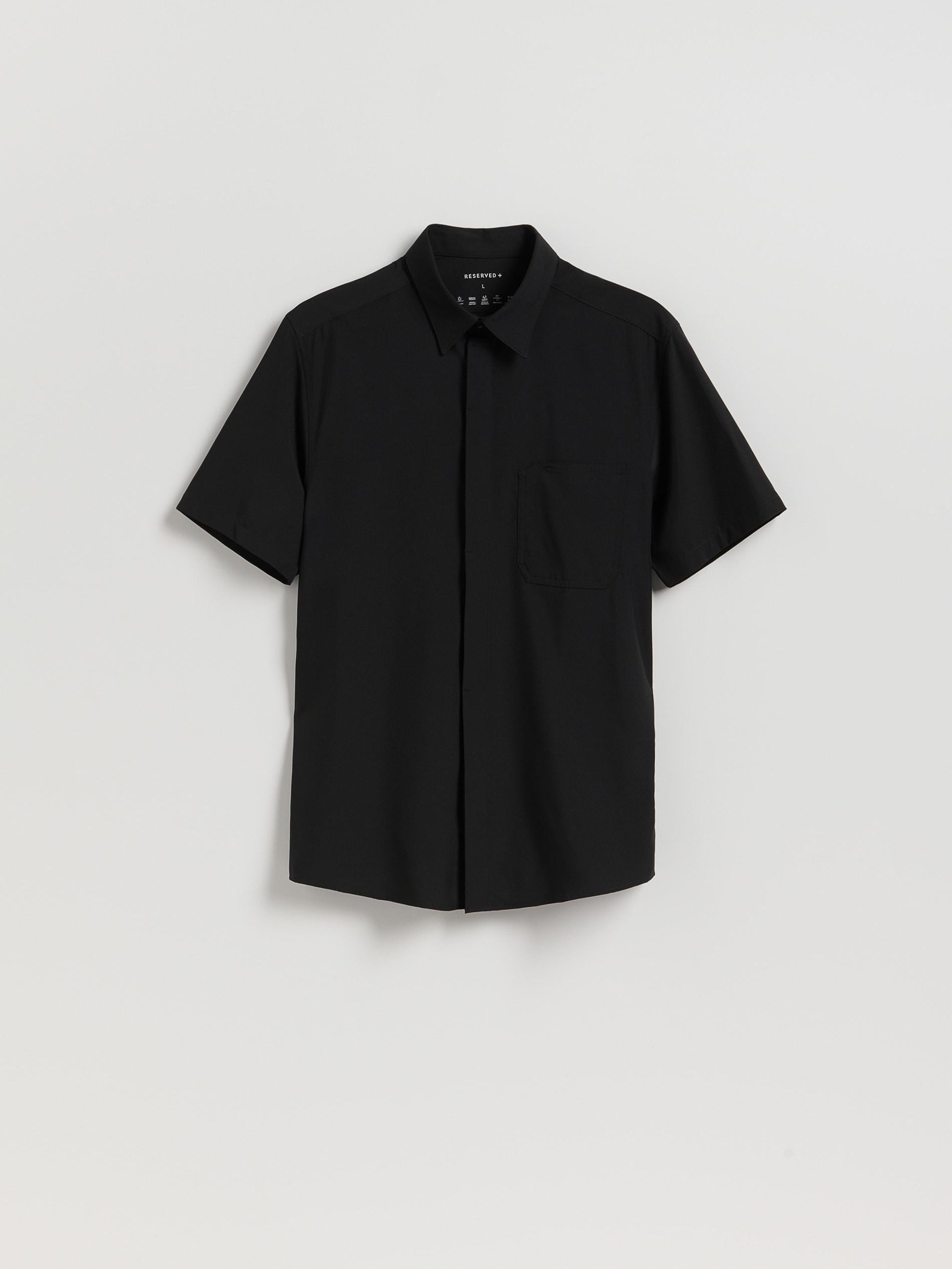 Black Regular Fit Short Sleeve Shirt, Black, large image number 5