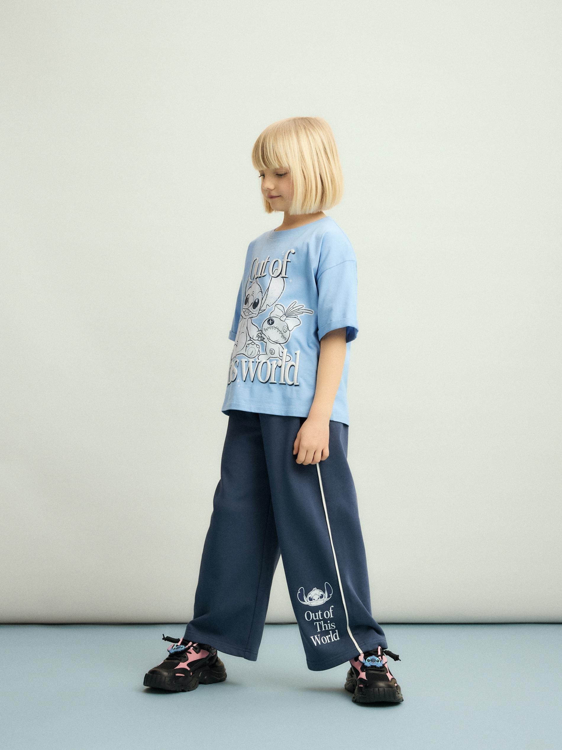 Navy Trousers With Keychain Lilo And Stitch, Navy, large image number 0