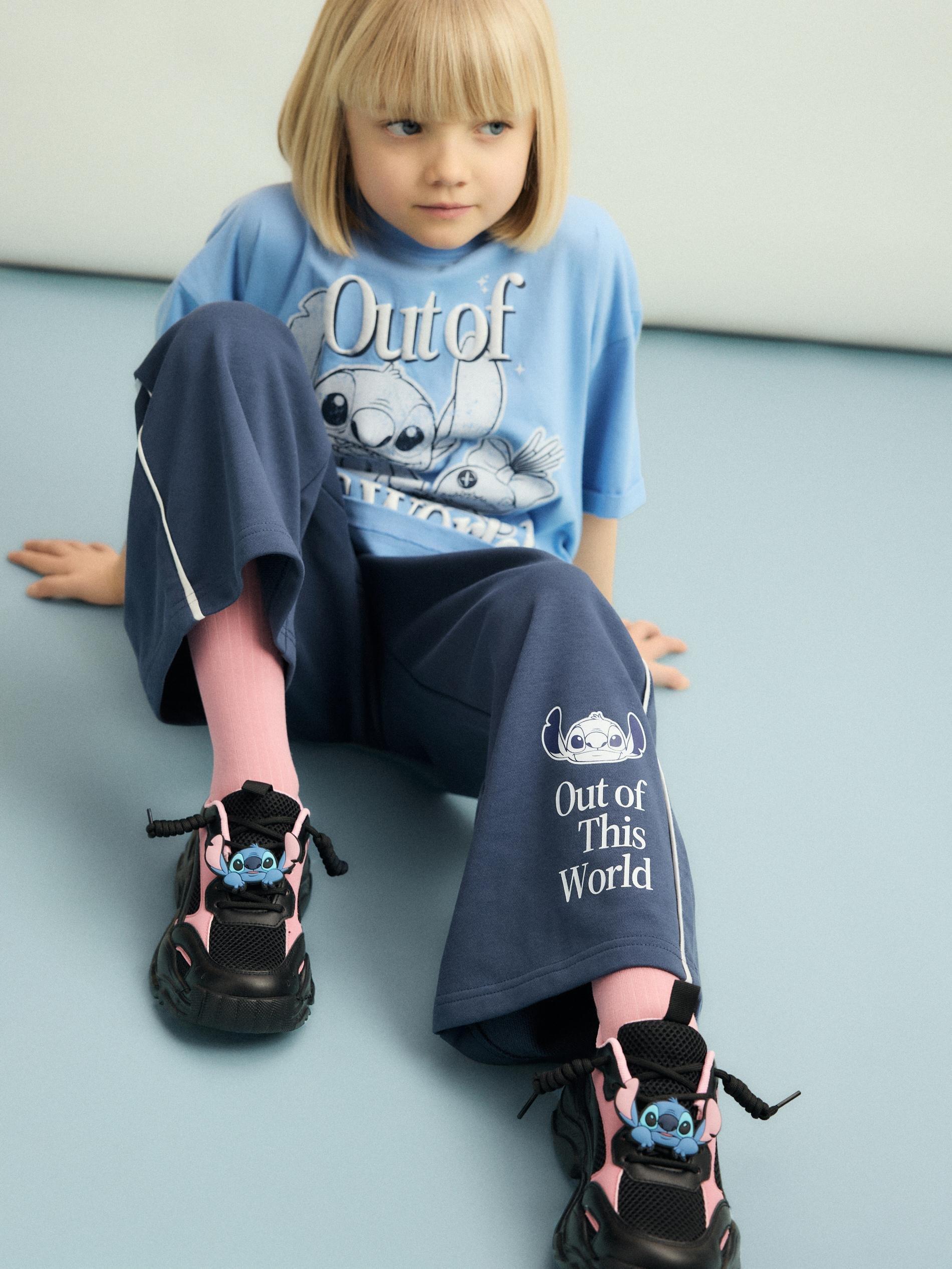 Navy Trousers With Keychain Lilo And Stitch, Navy, large image number 1