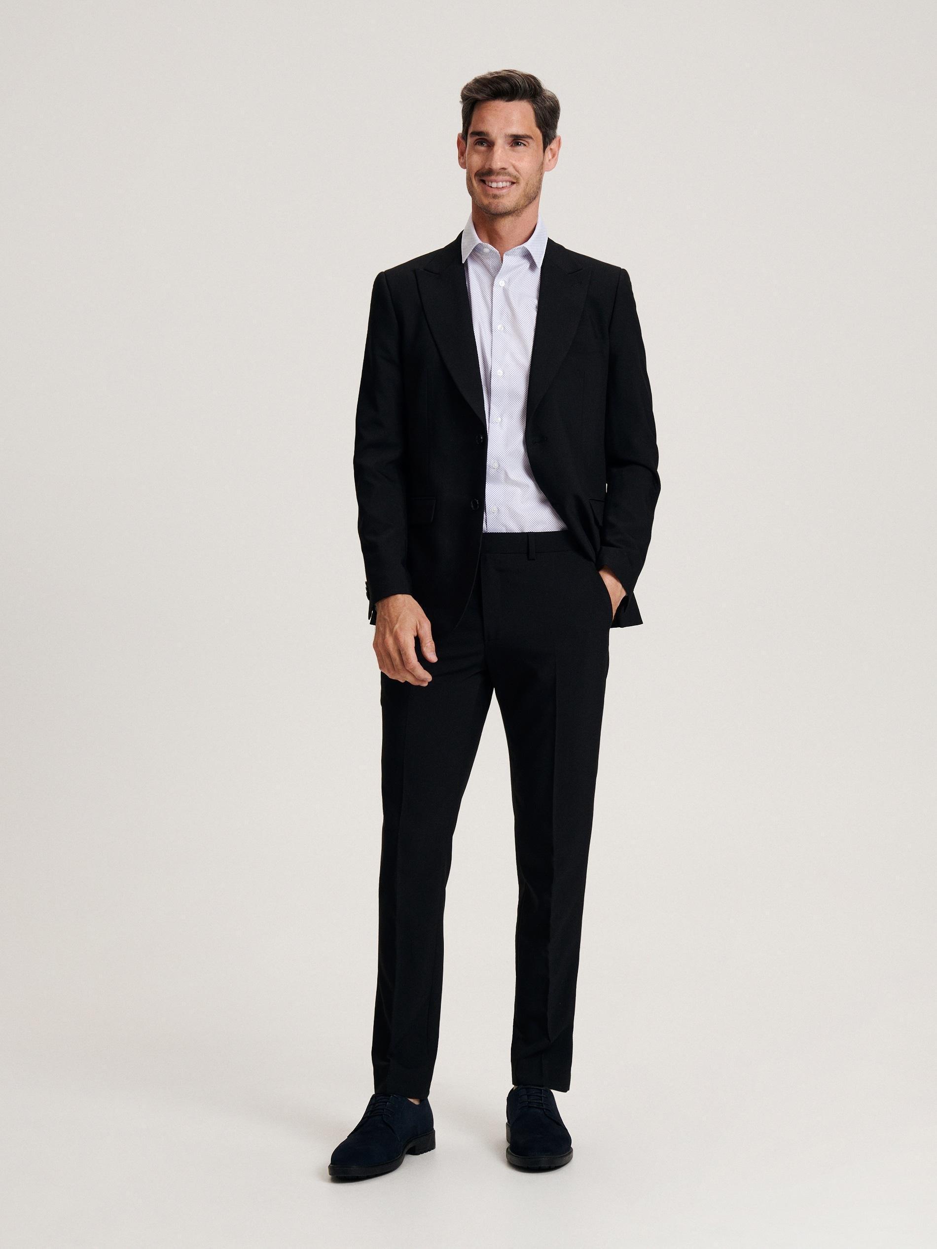Black Short-Sleeves Slim Blazer, , large image number 0