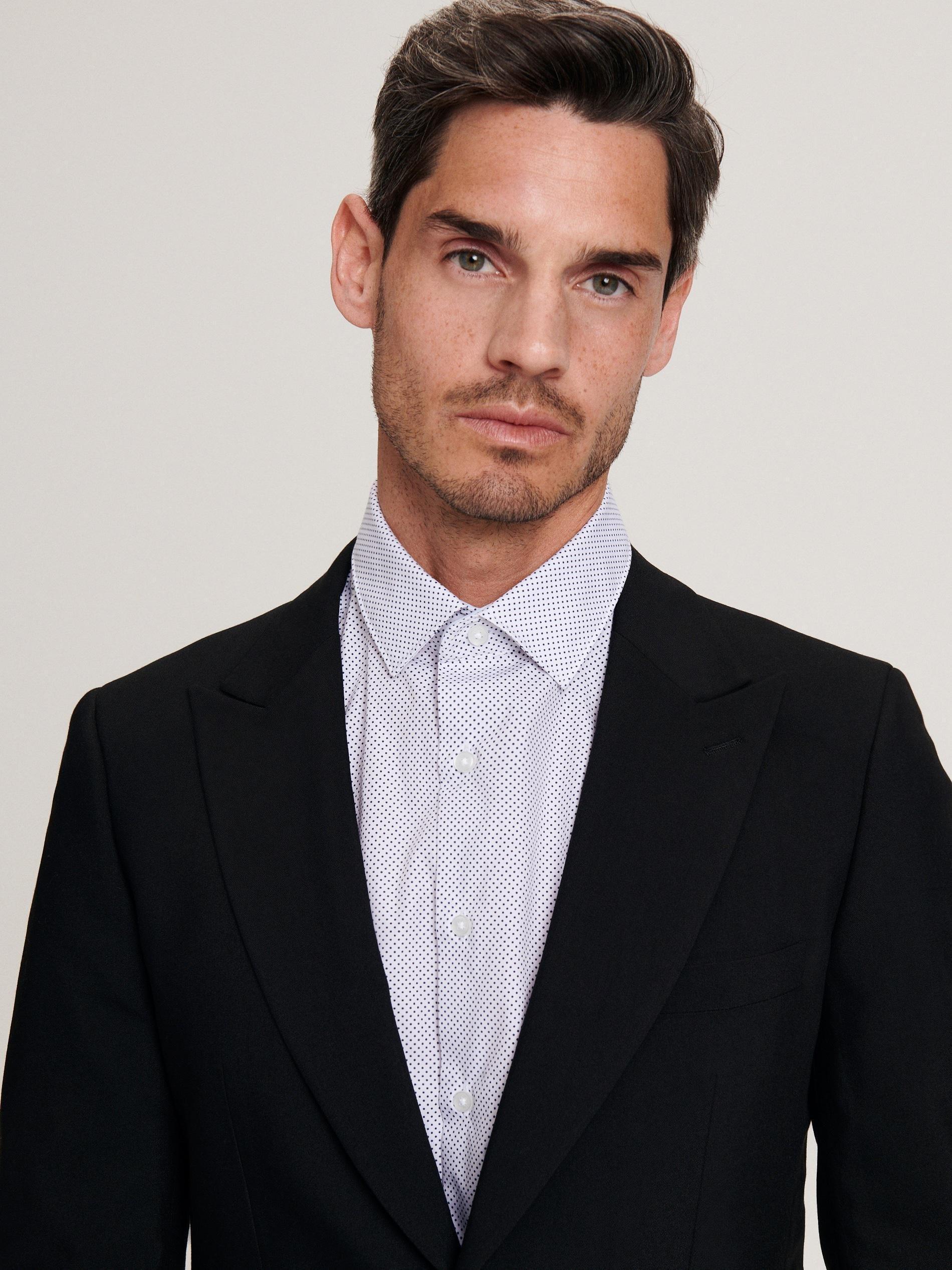 Black Short-Sleeves Slim Blazer, , large image number 2