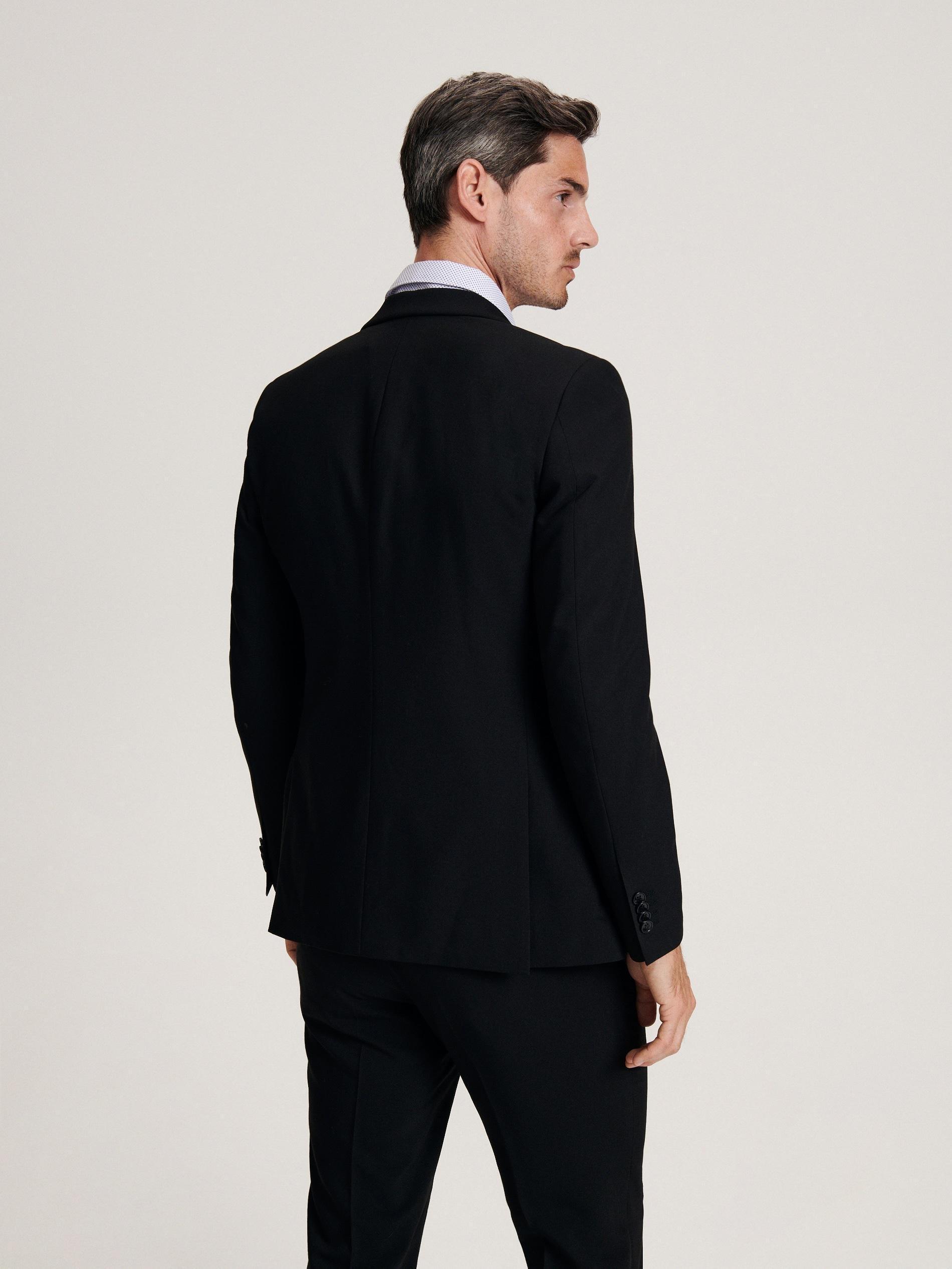 Black Short-Sleeves Slim Blazer, , large image number 3