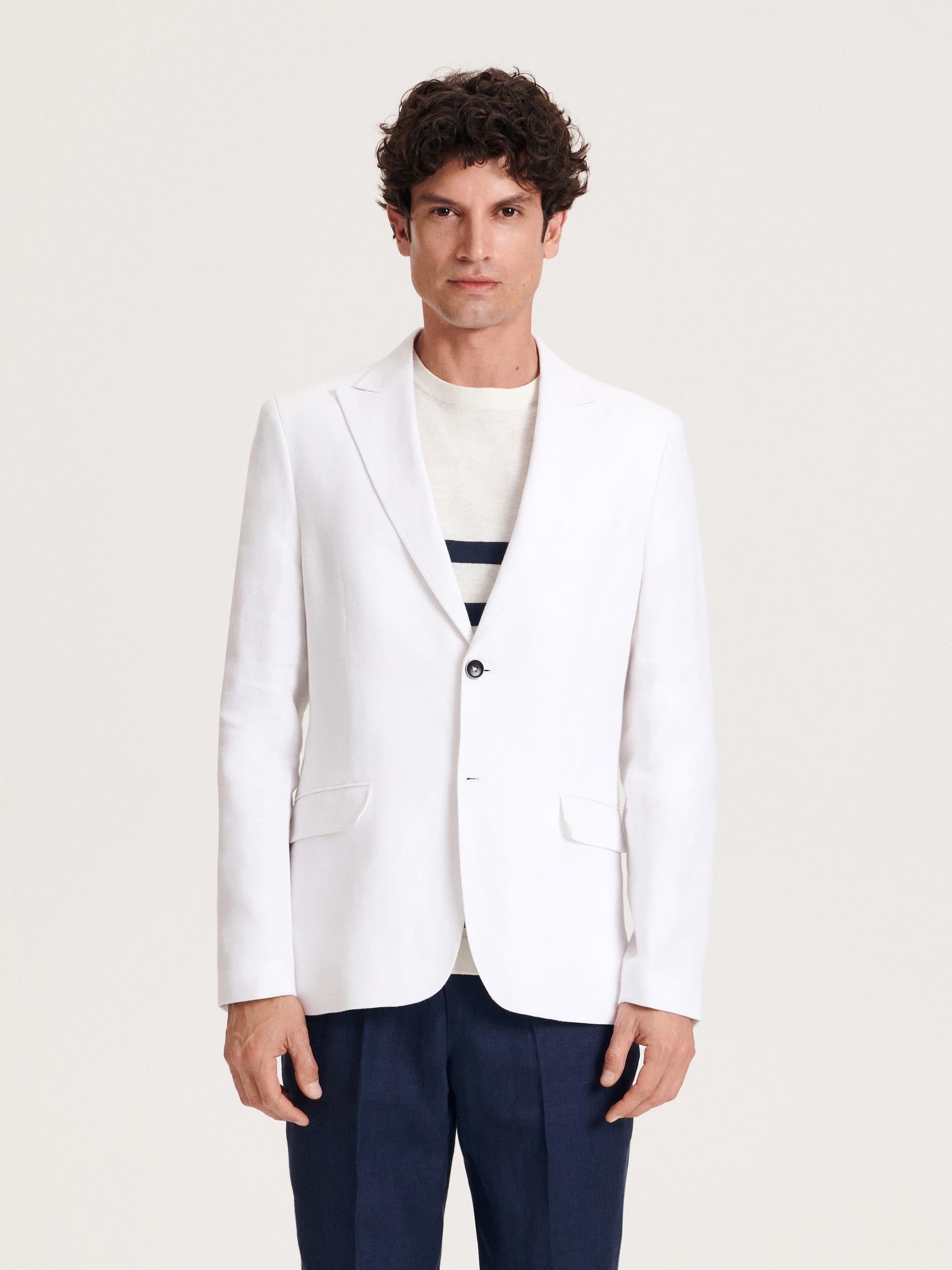 White Comfort Fit Blazer, , large image number 0