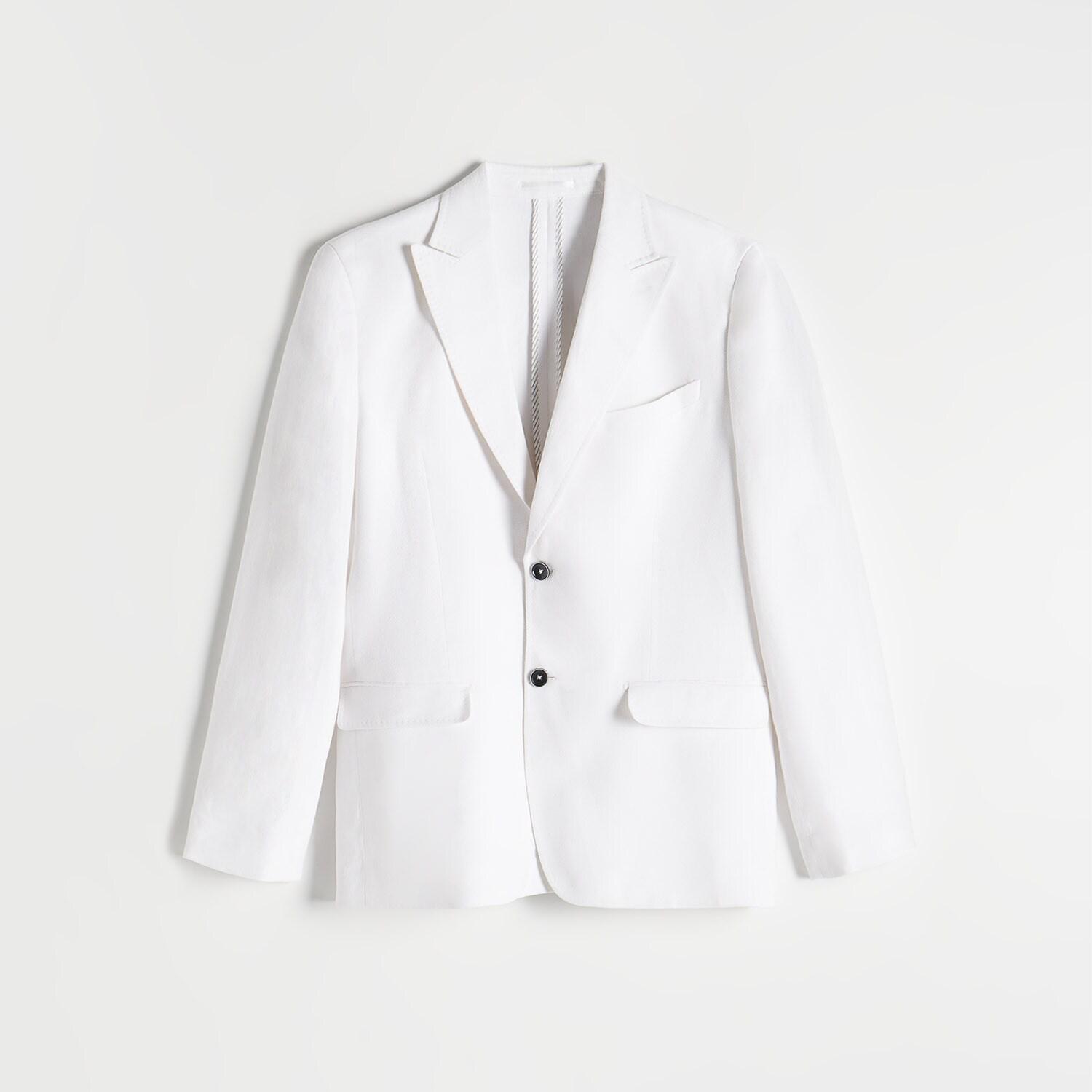 White Comfort Fit Blazer, , large image number 1