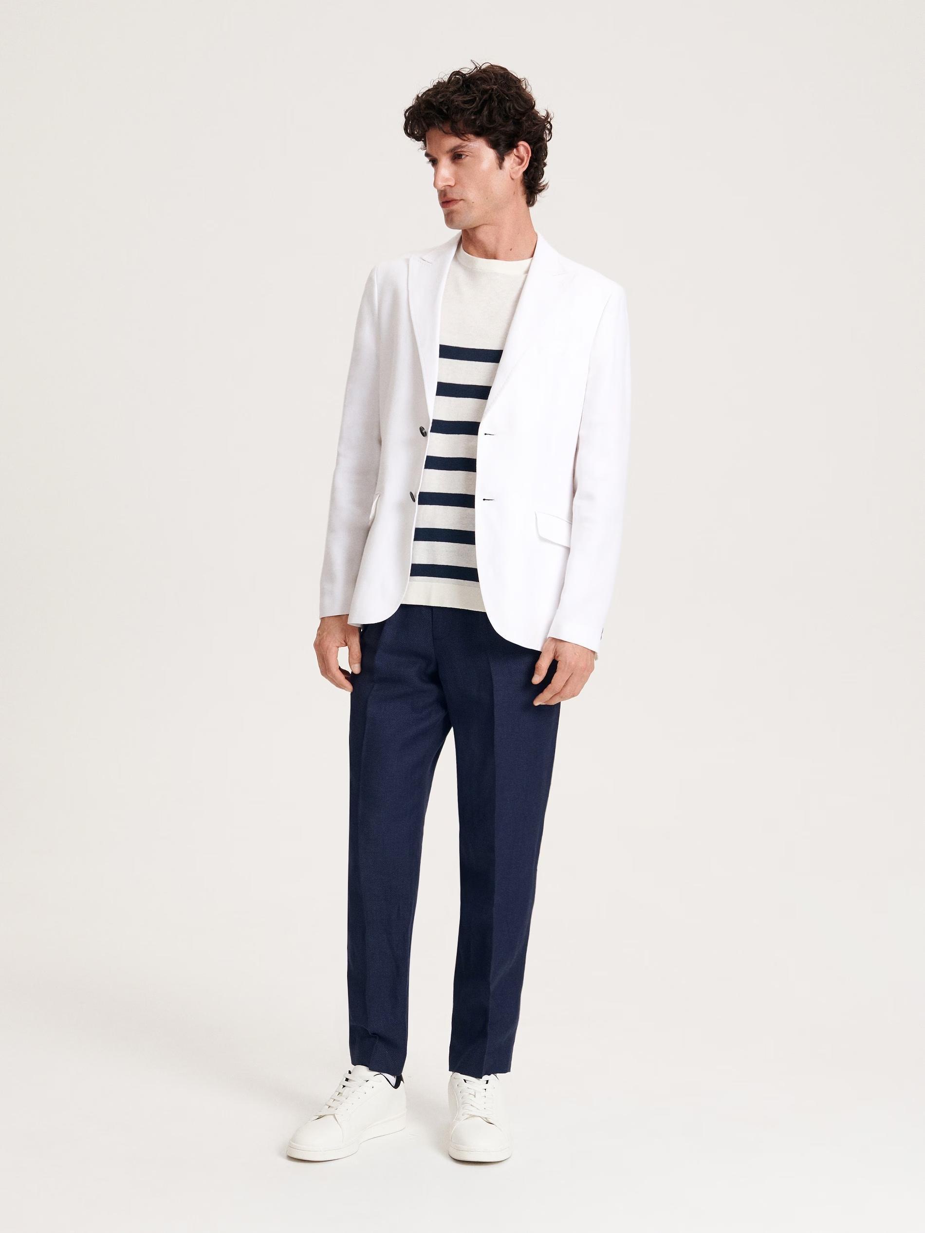 White Comfort Fit Blazer, , large image number 2