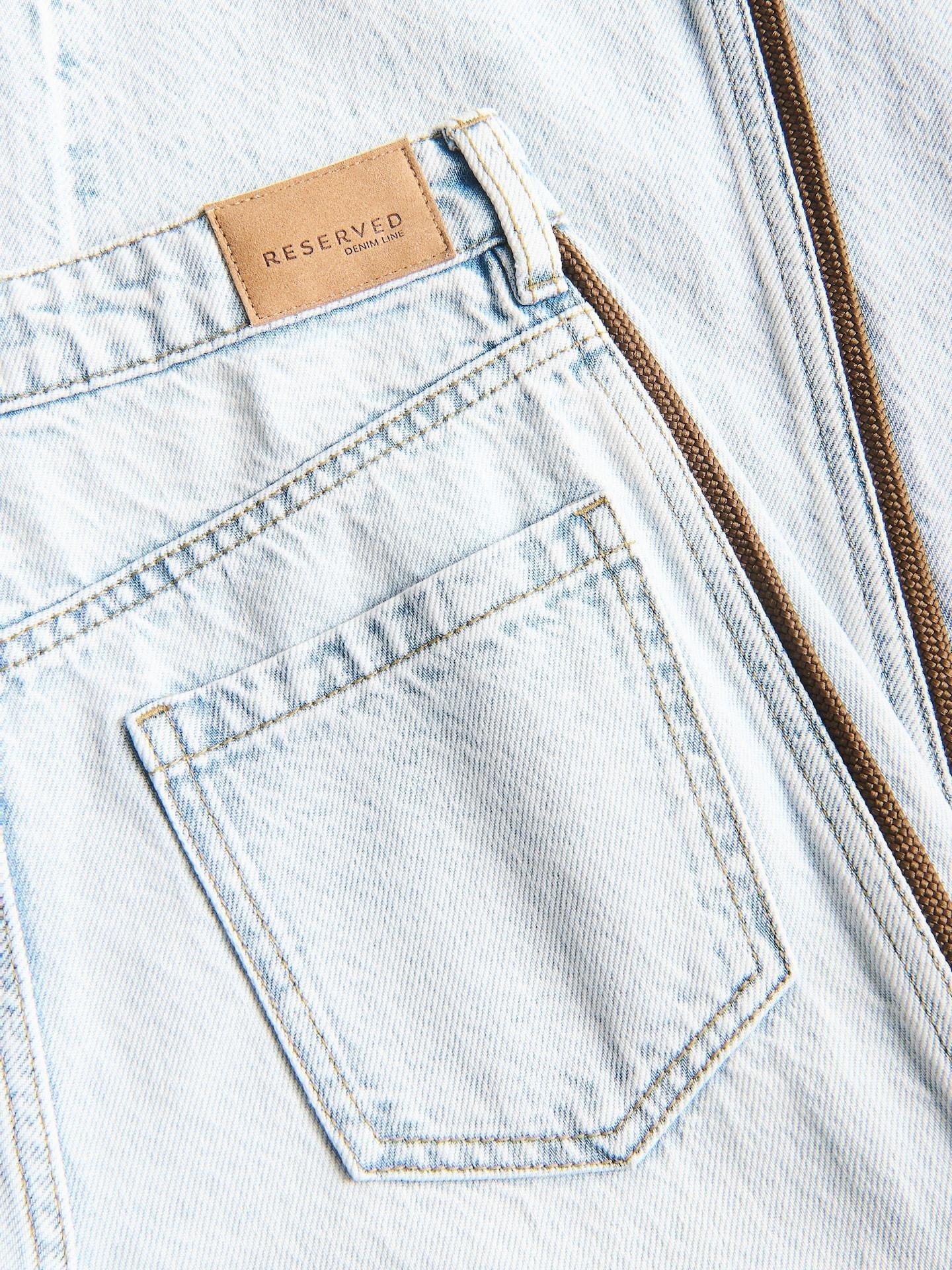 Blue Super Wide Leg Jeans With Side Stripes, Blue, large image number 4