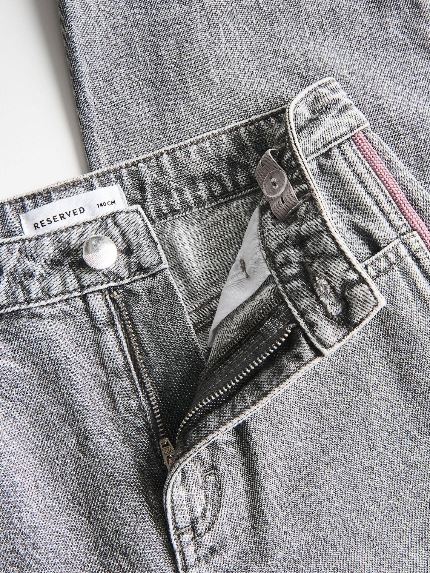 Grey Super Wide Leg Jeans With Side Stripes, Light grey, medium