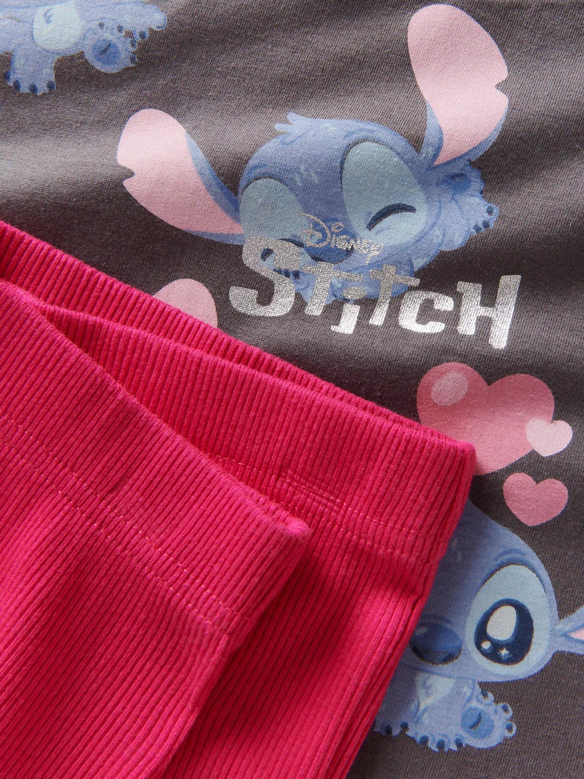 fuchsia Lilo & Stitch two piece pyjama set, , large image number 1