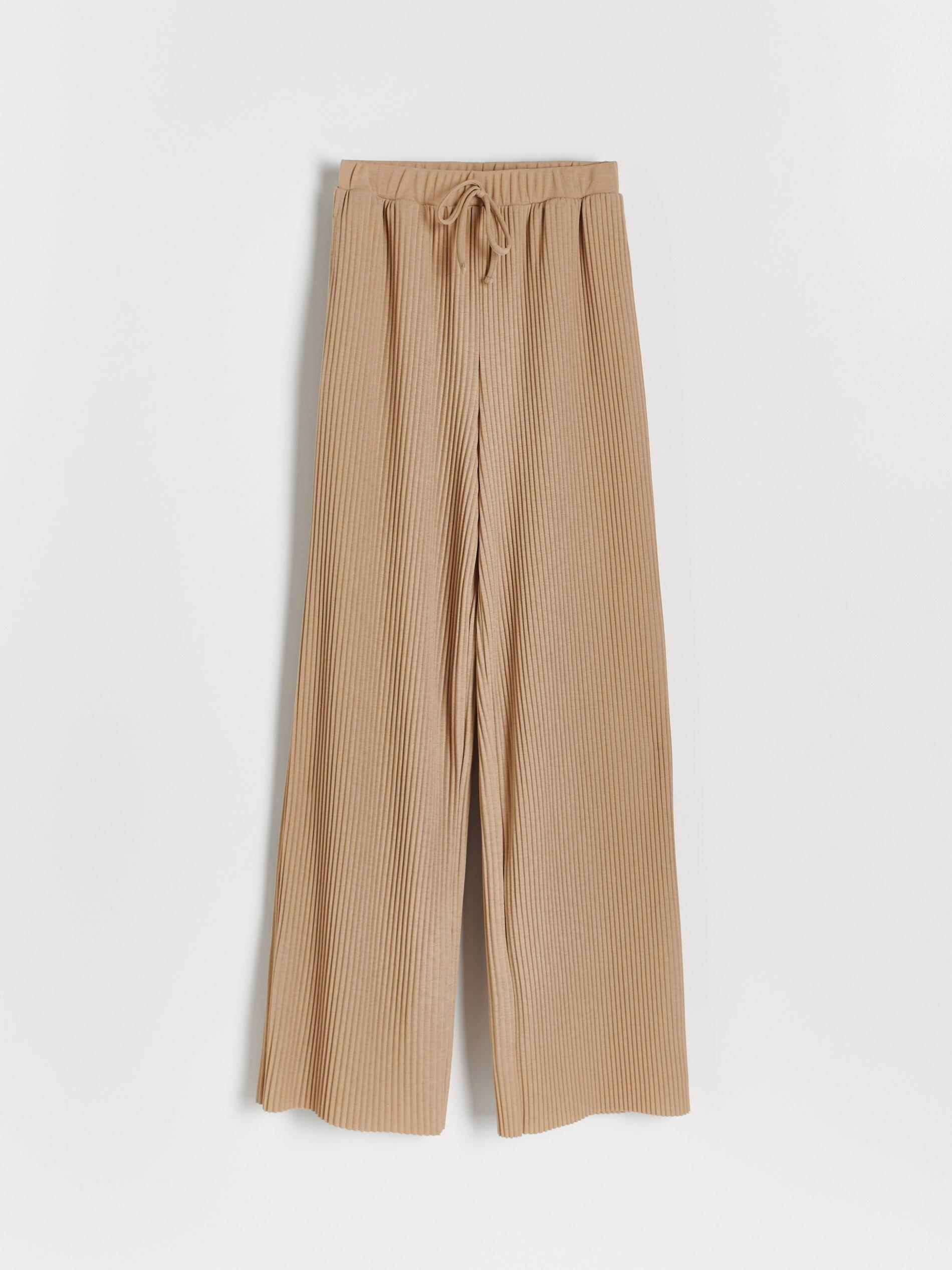 Reserved - Beige Trousers In Ribbed Knit