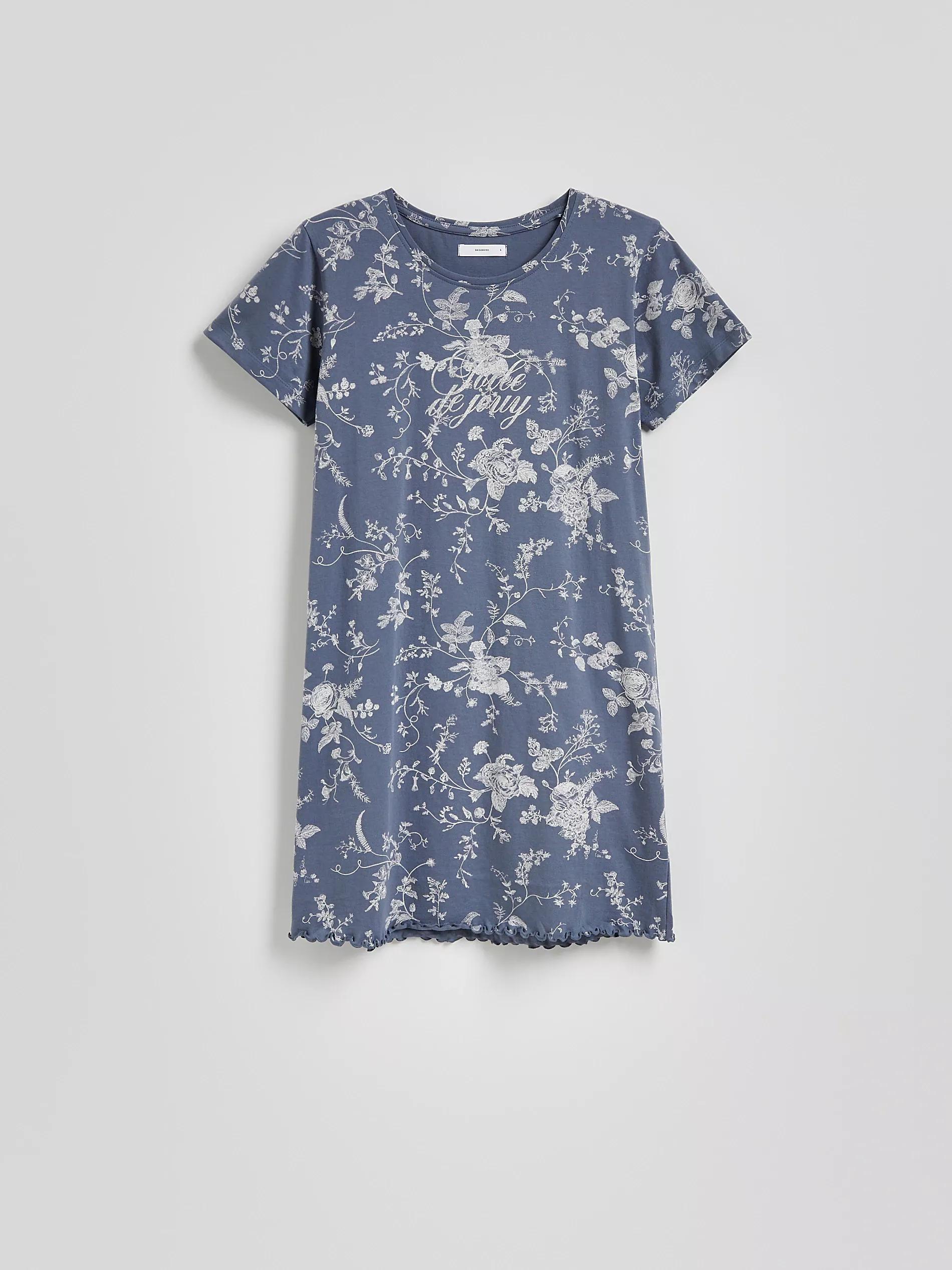 Grey Printed Nightdress, , large image number 0