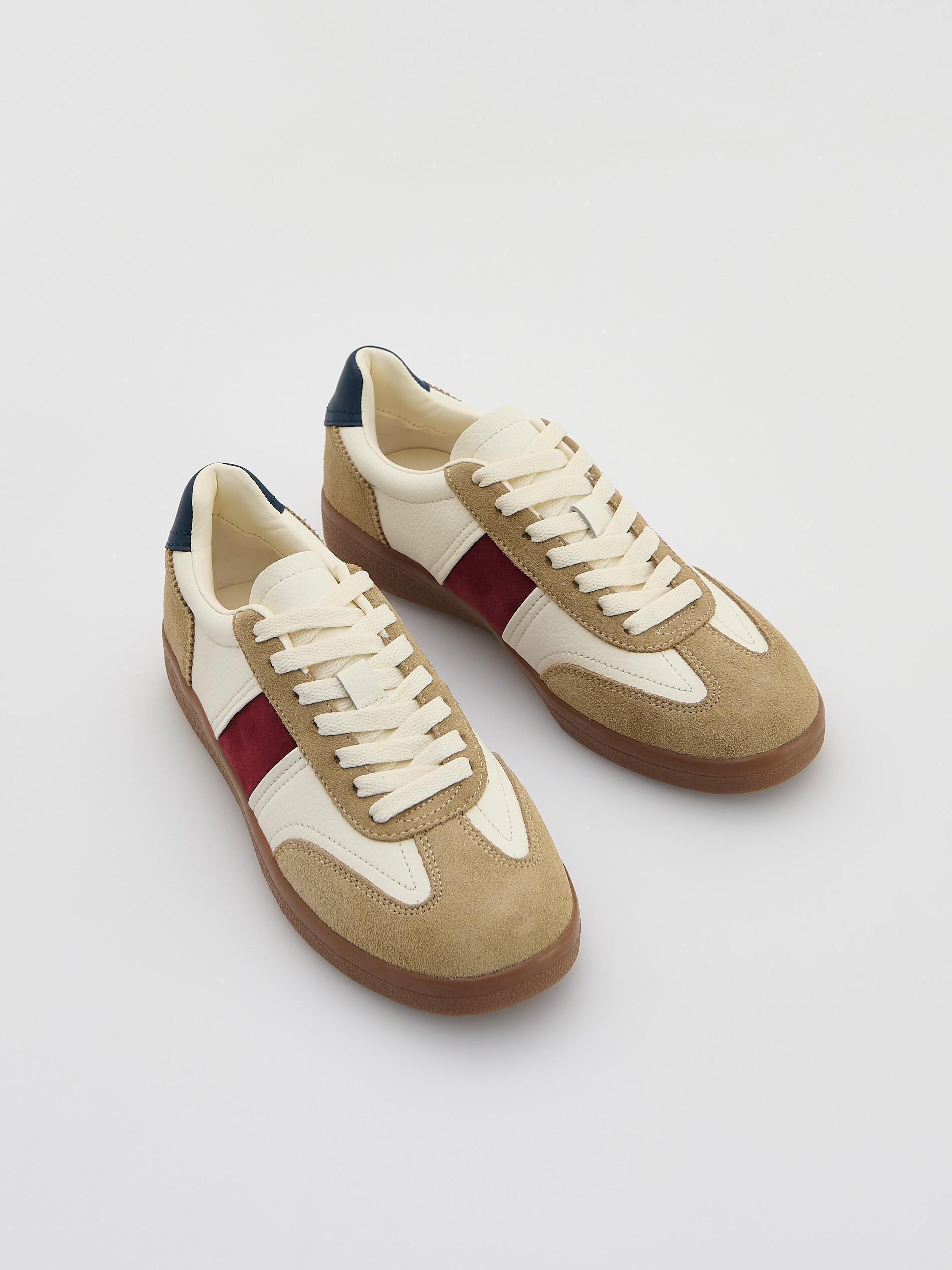 Multicolor Leather Rich Sneakers With Inserts, Multicolor, medium