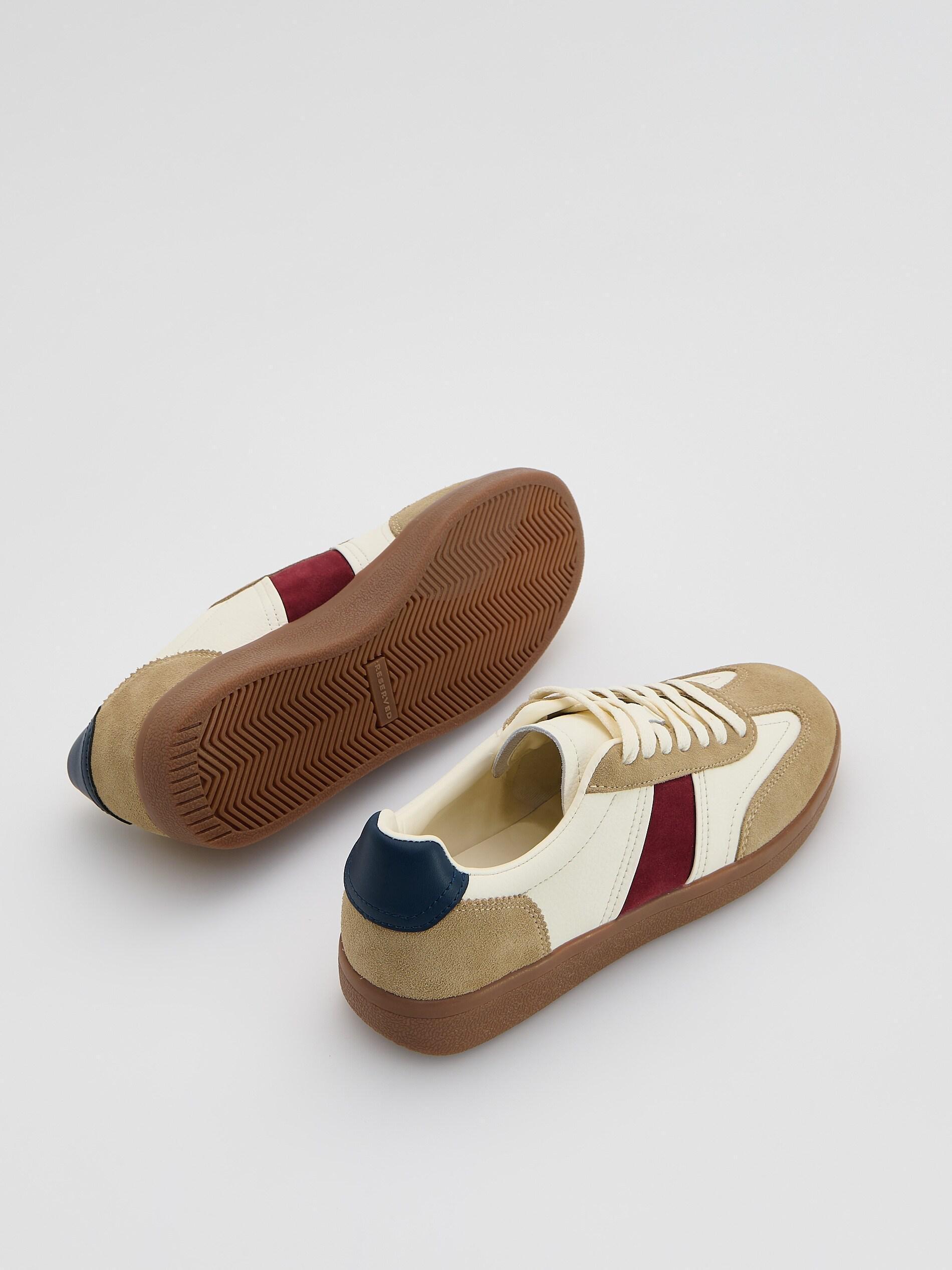 Multicolor Leather Rich Sneakers With Inserts, Multicolor, medium