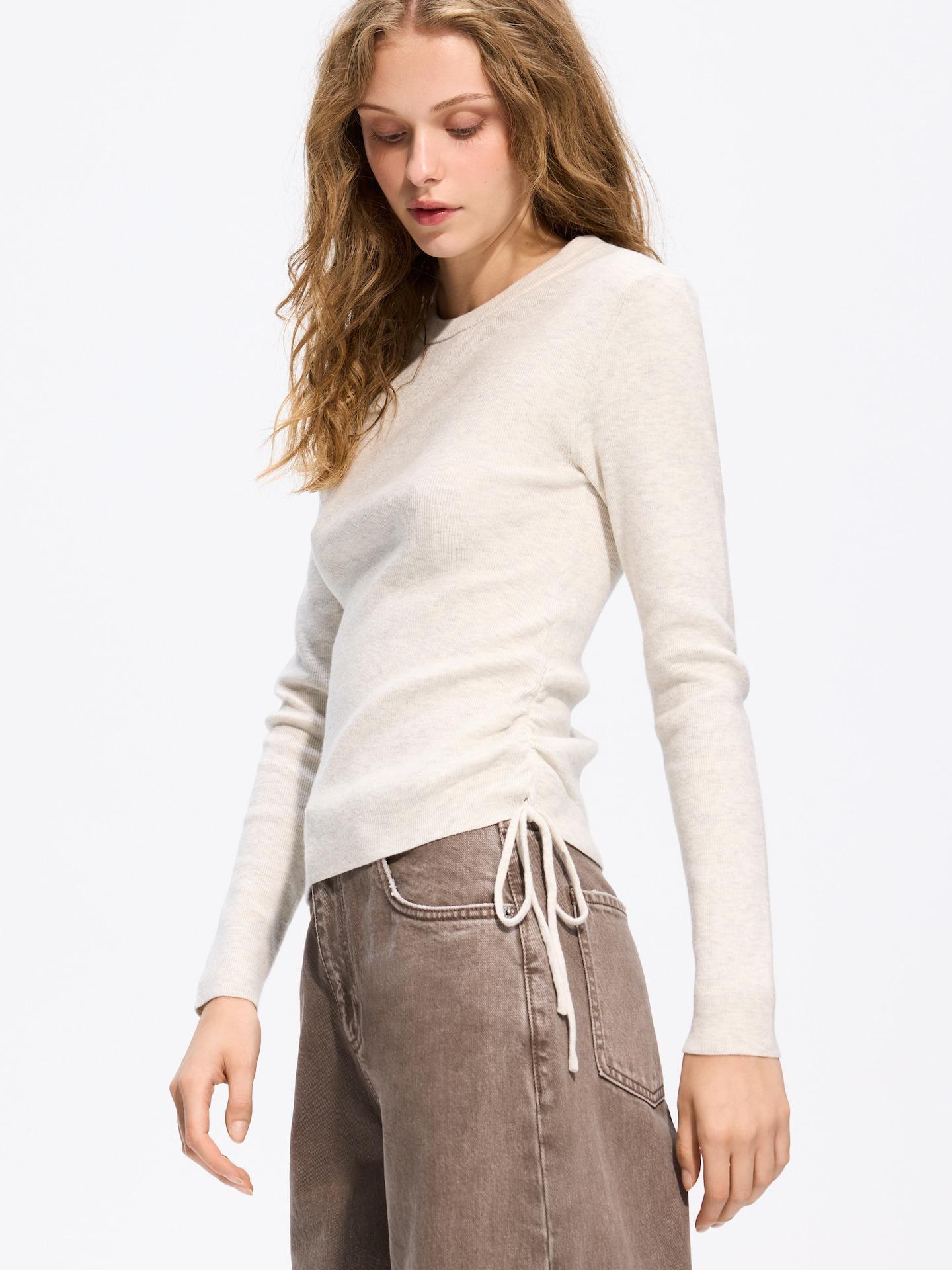 Beige Sweater With Ties, Beige, medium
