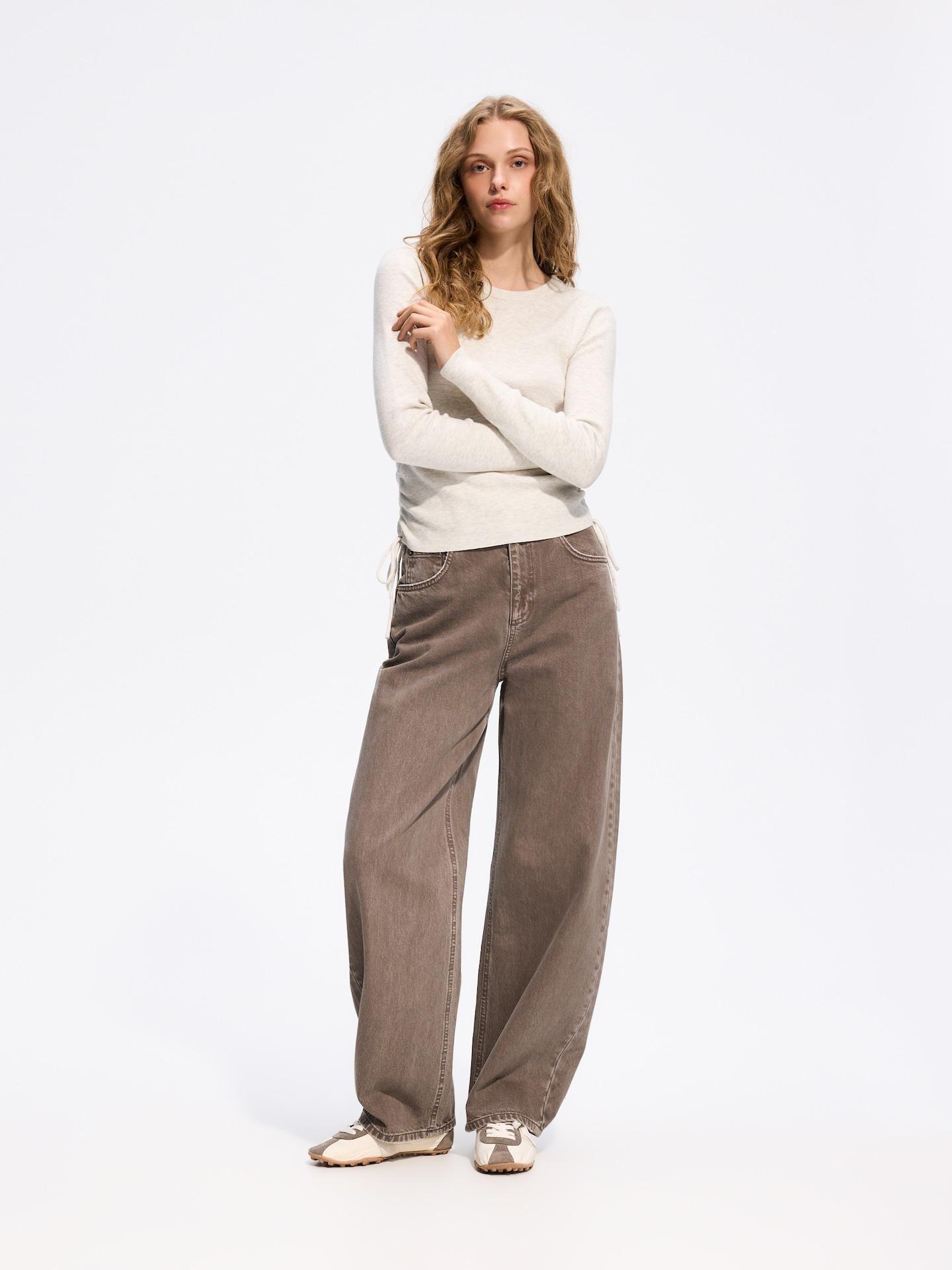 Beige Sweater With Ties, Beige, medium