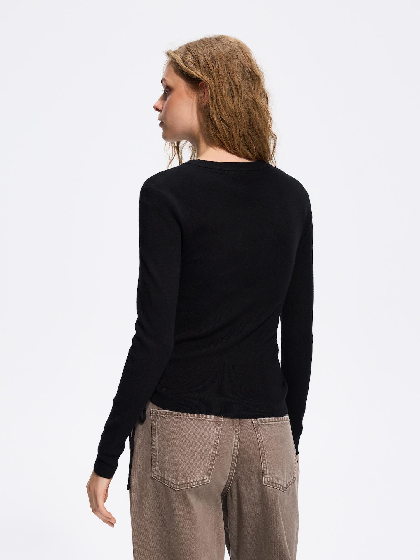 Black Sweater With Ties, Black, medium