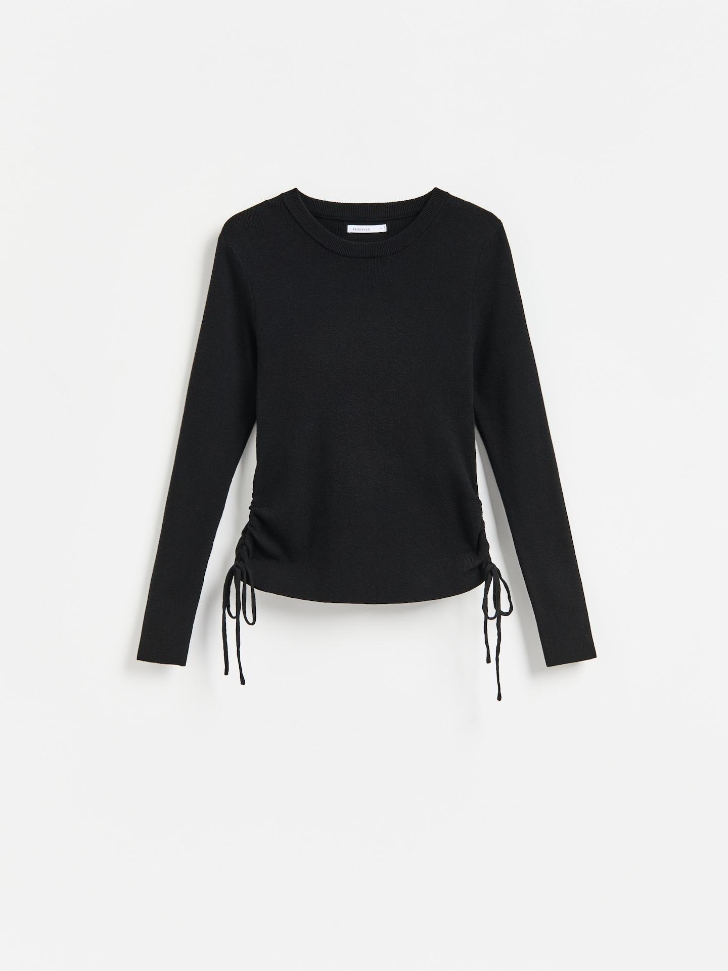 Black Sweater With Ties, Black, large image number 3